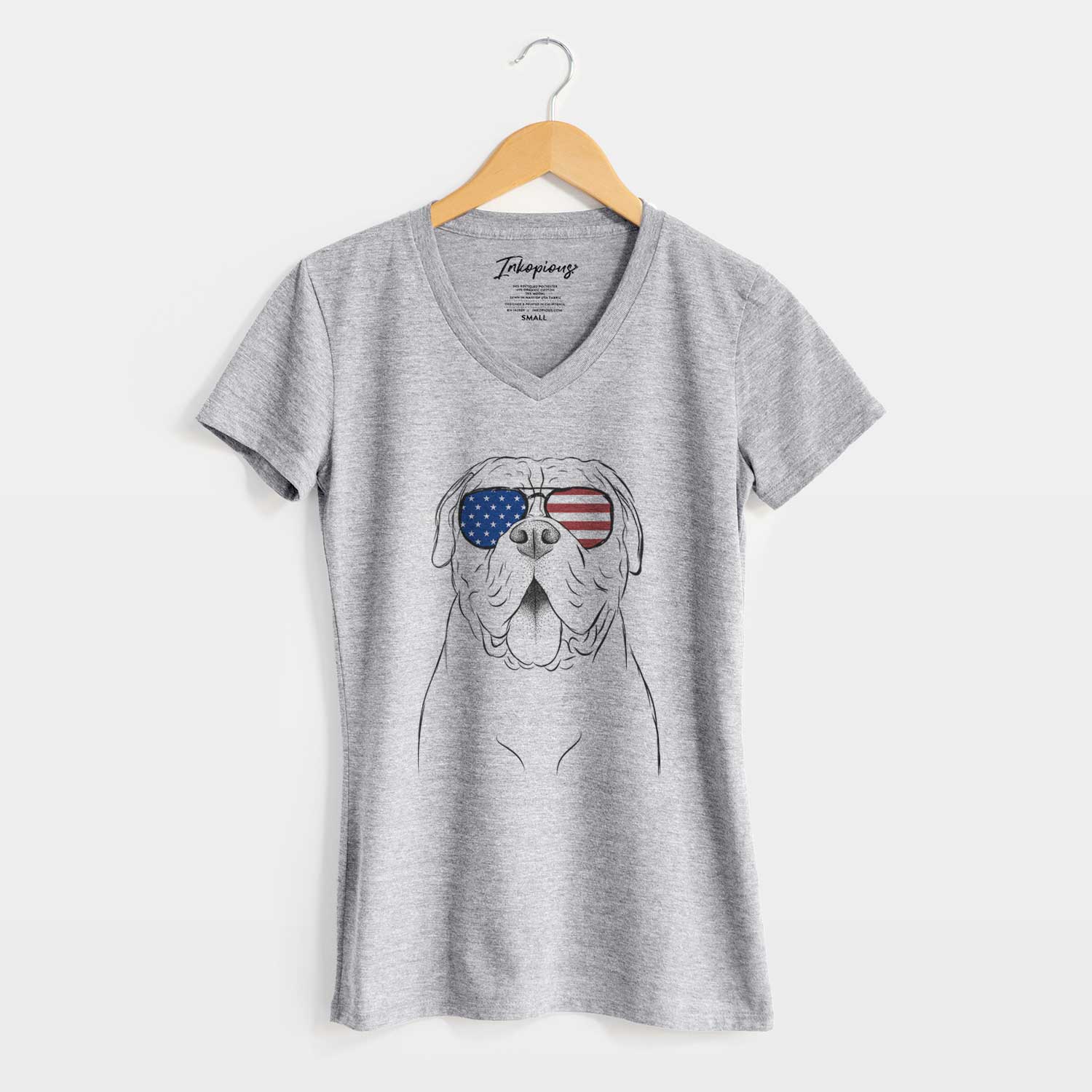 USA Chief the Boxer Bulldog Mix - Women's Perfect V-neck Shirt