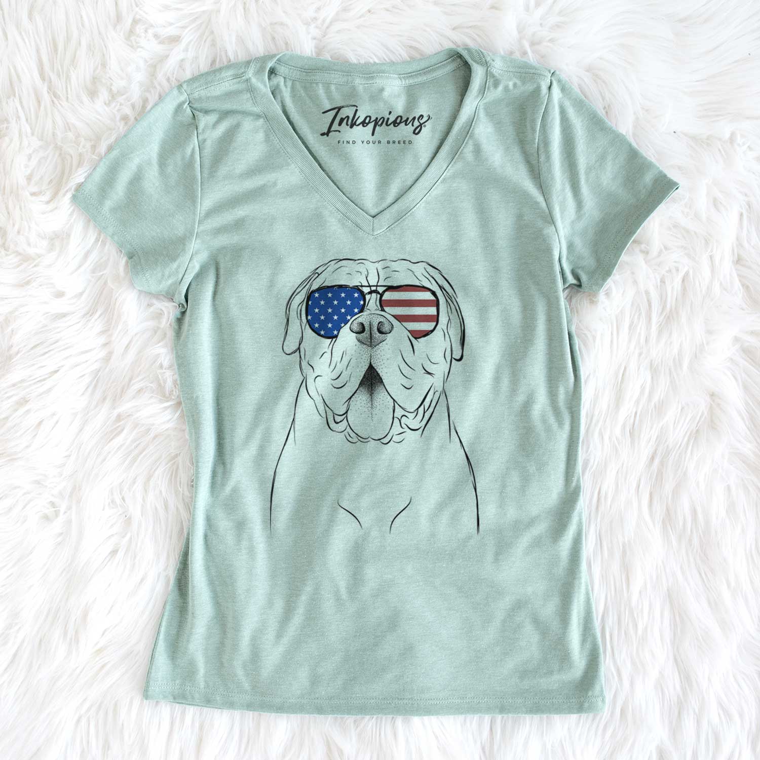 USA Chief the Boxer Bulldog Mix - Women's Perfect V-neck Shirt