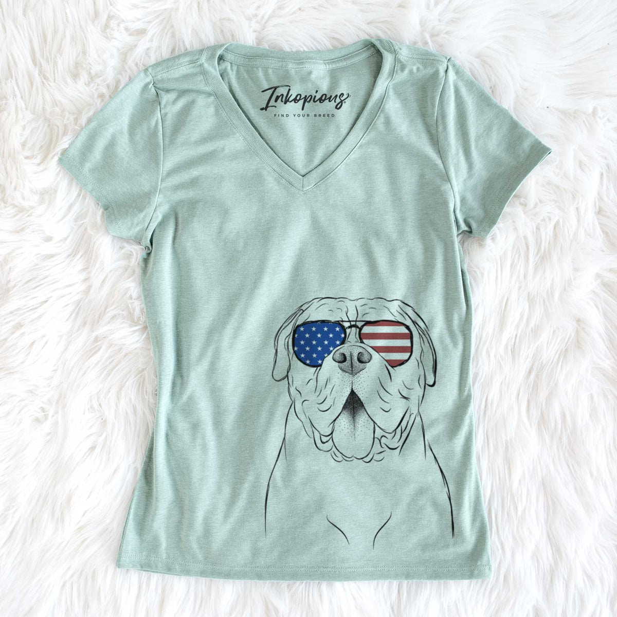 USA Chief the Boxer Bulldog Mix - Women's Perfect V-neck Shirt