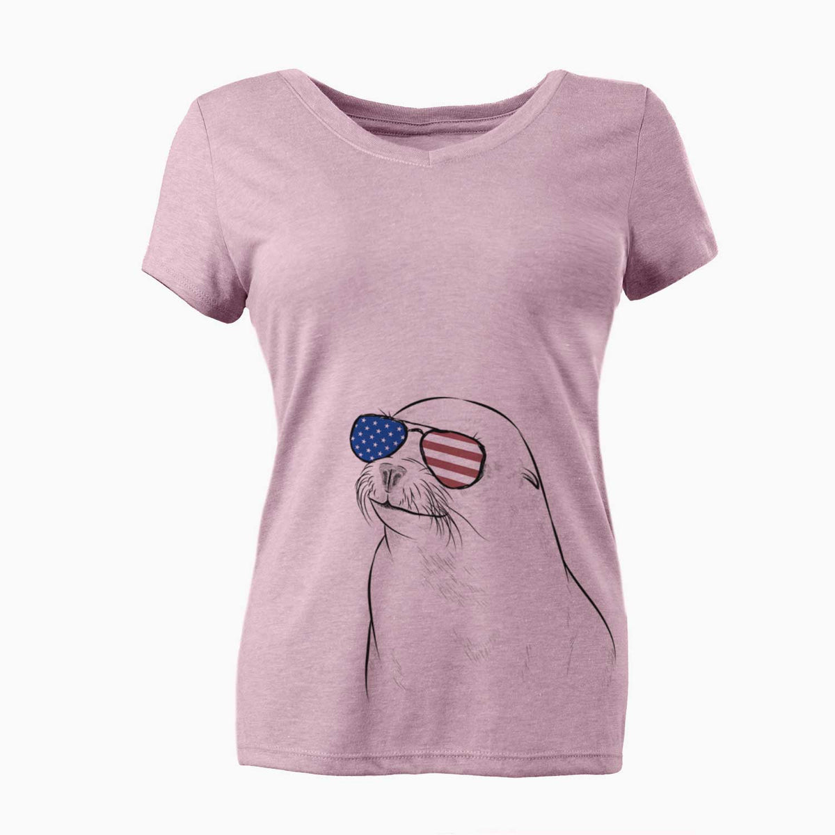 USA Chip the California Sea Lion - Women's Perfect V-neck Shirt