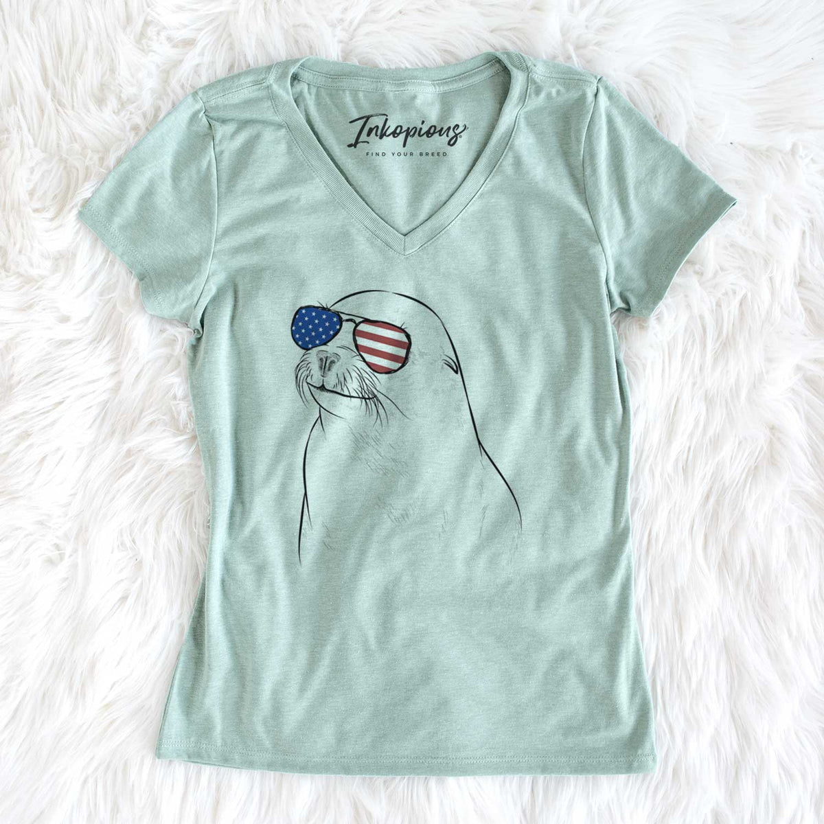 USA Chip the California Sea Lion - Women's Perfect V-neck Shirt
