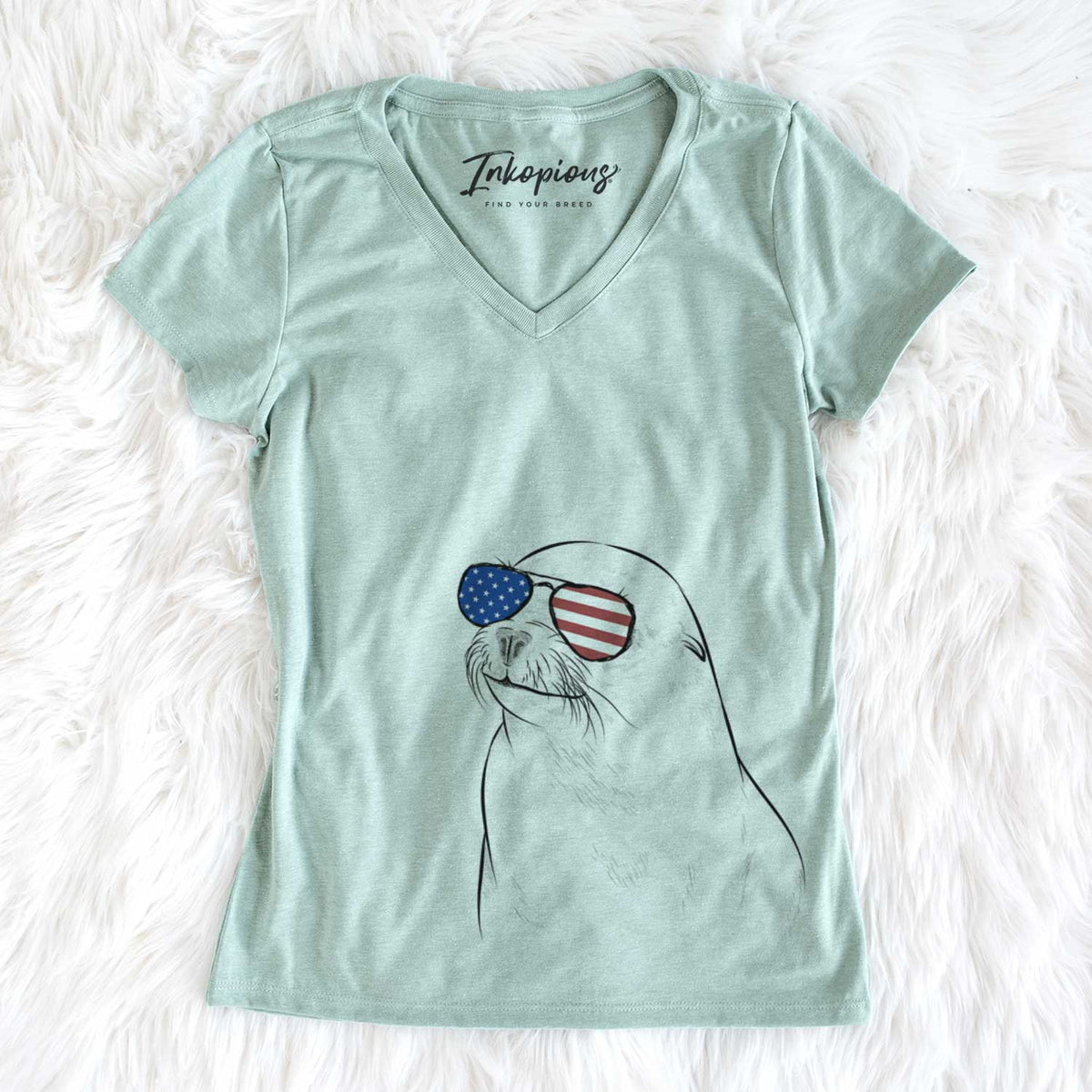 USA Chip the California Sea Lion - Women's Perfect V-neck Shirt