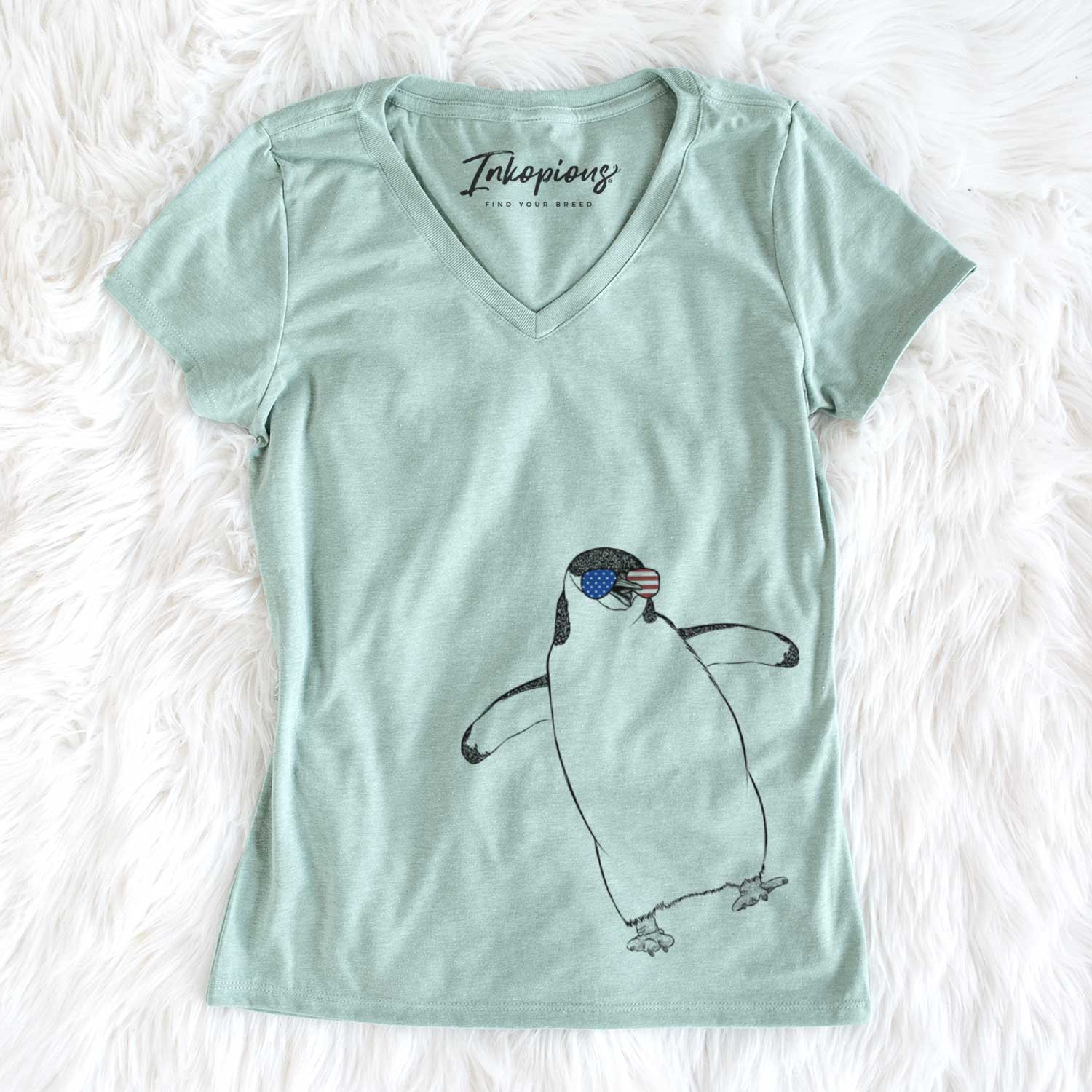 USA Chive the Chinstrap Penguin - Women's Perfect V-neck Shirt