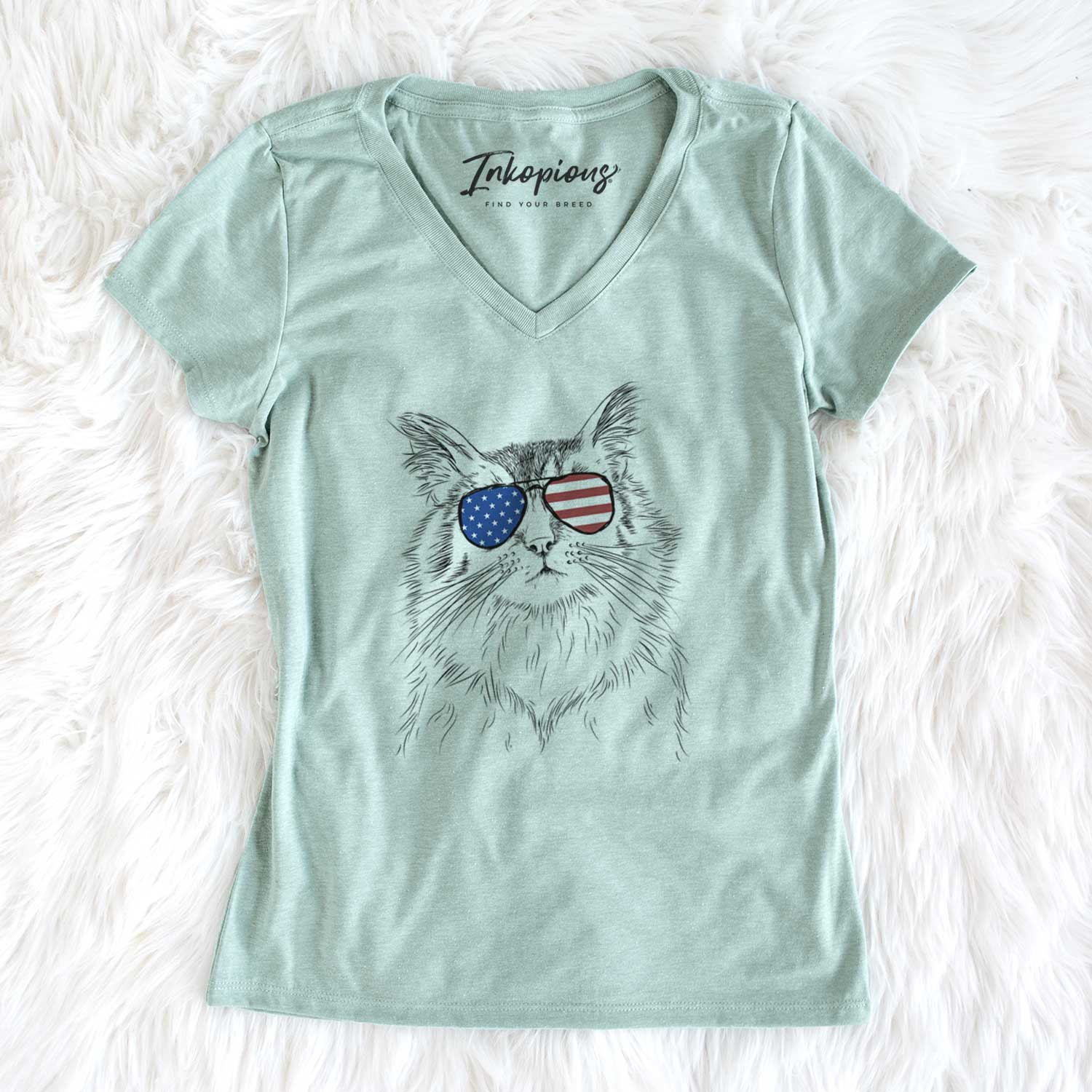 USA Chloe the Tabby Cat - Women's Perfect V-neck Shirt