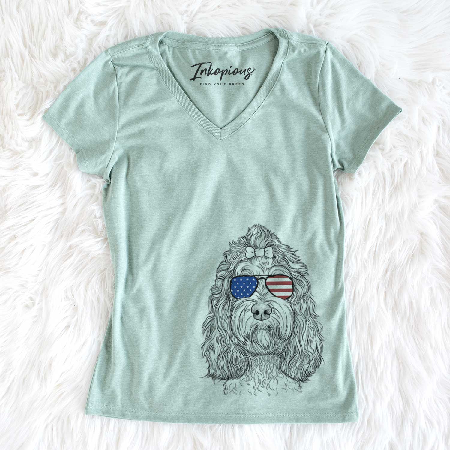 USA Chloe the Cockapoo - Women's Perfect V-neck Shirt