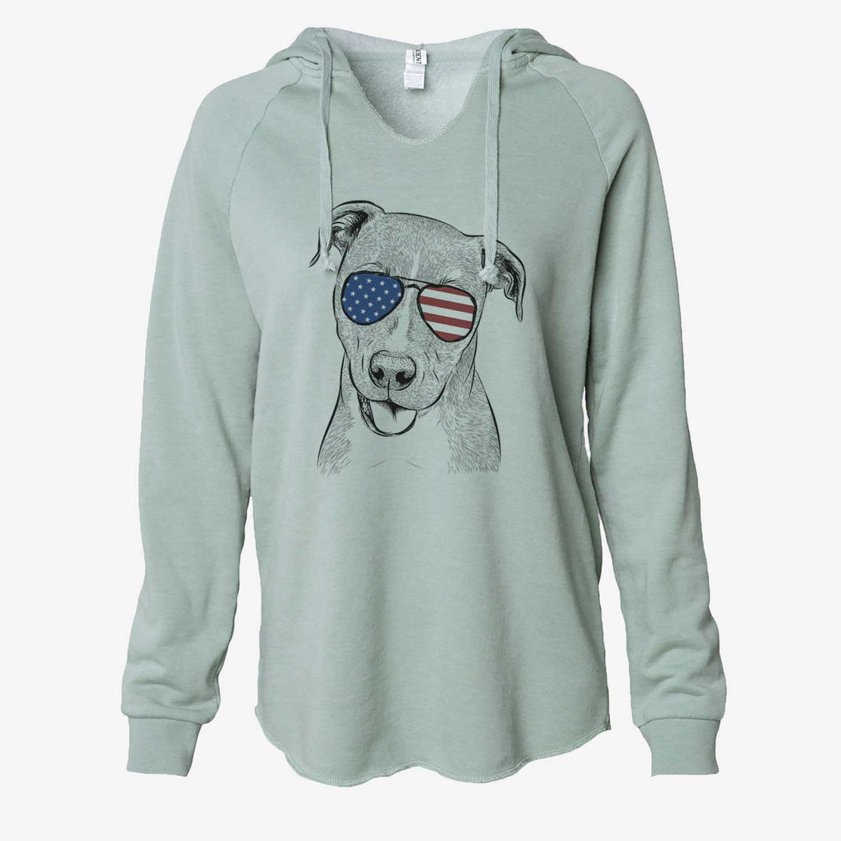 USA Claiborne the American Staffordshire Terrier - Cali Wave Hooded Sweatshirt