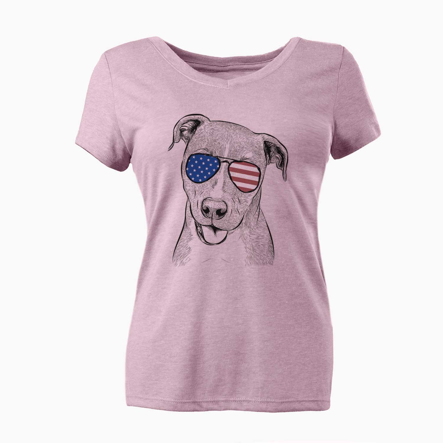 USA Claiborne the American Staffordshire Terrier - Women's Perfect V-neck Shirt