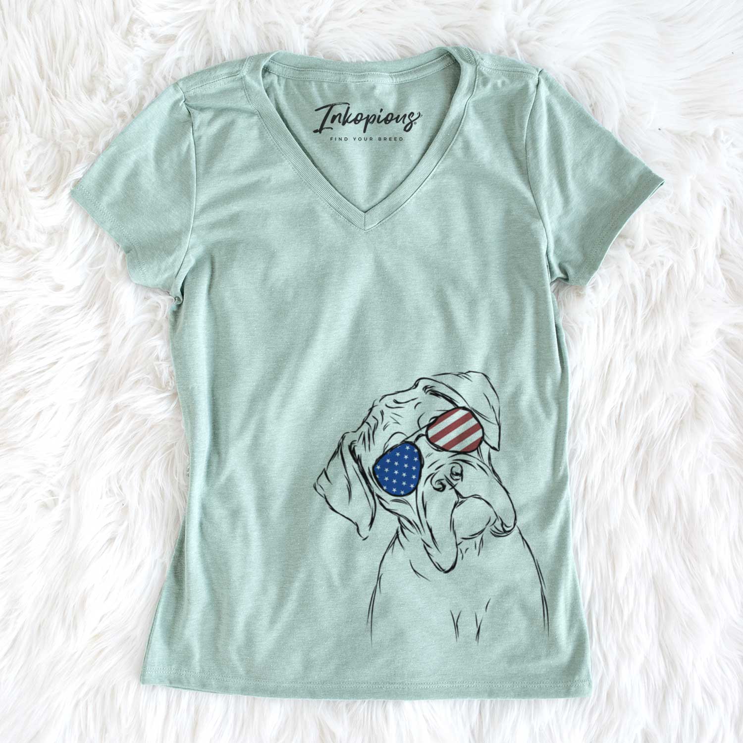 USA Cooper the Boxer - Women's Perfect V-neck Shirt