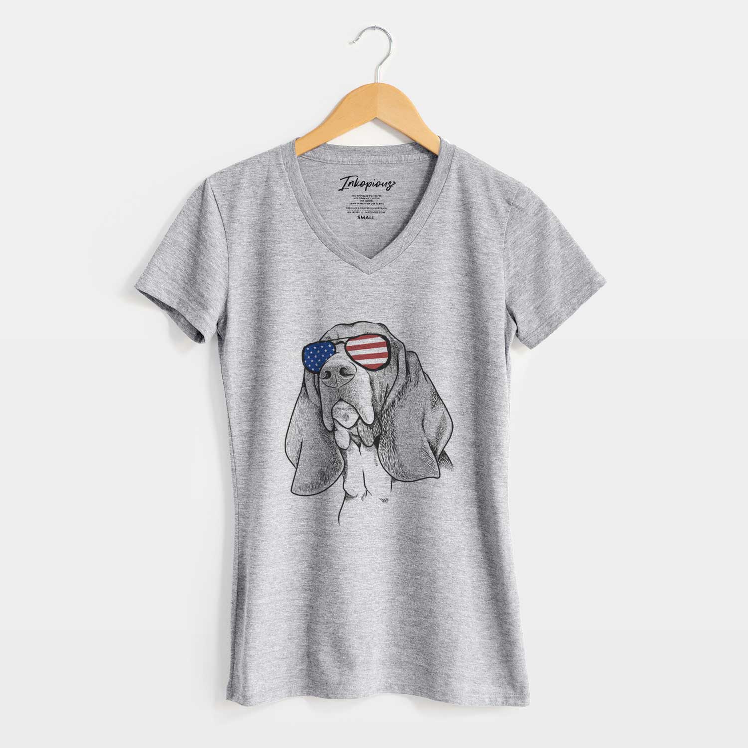 USA Cooper the Basset Hound - Women's Perfect V-neck Shirt