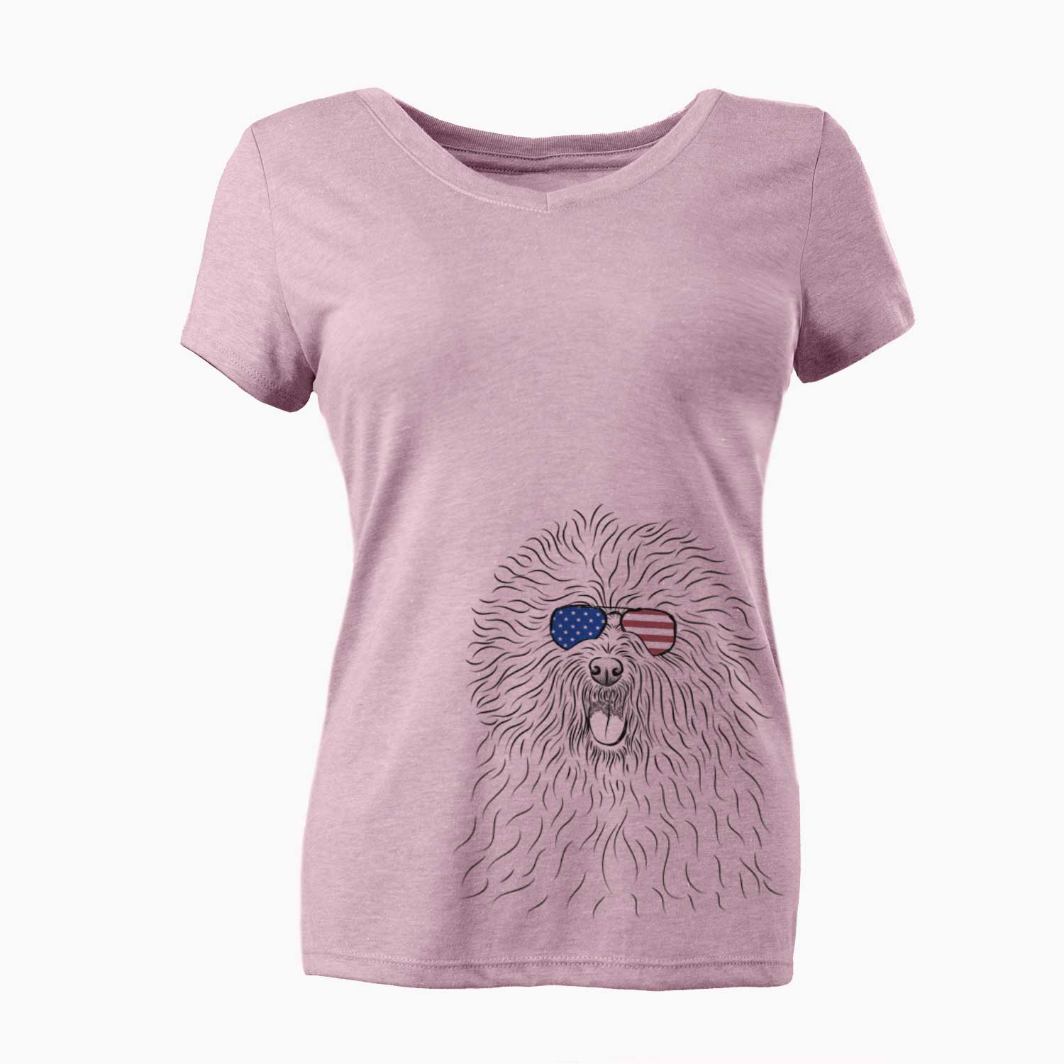 USA Cozie the Old English Sheepdog - Women's Perfect V-neck Shirt