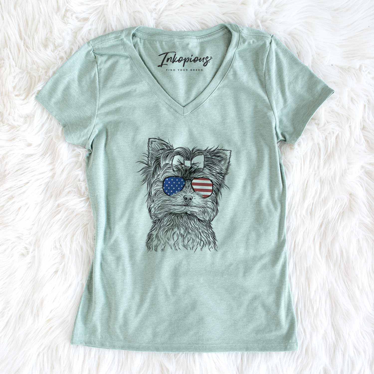 USA Cricket the Biewer Terrier - Women's Perfect V-neck Shirt