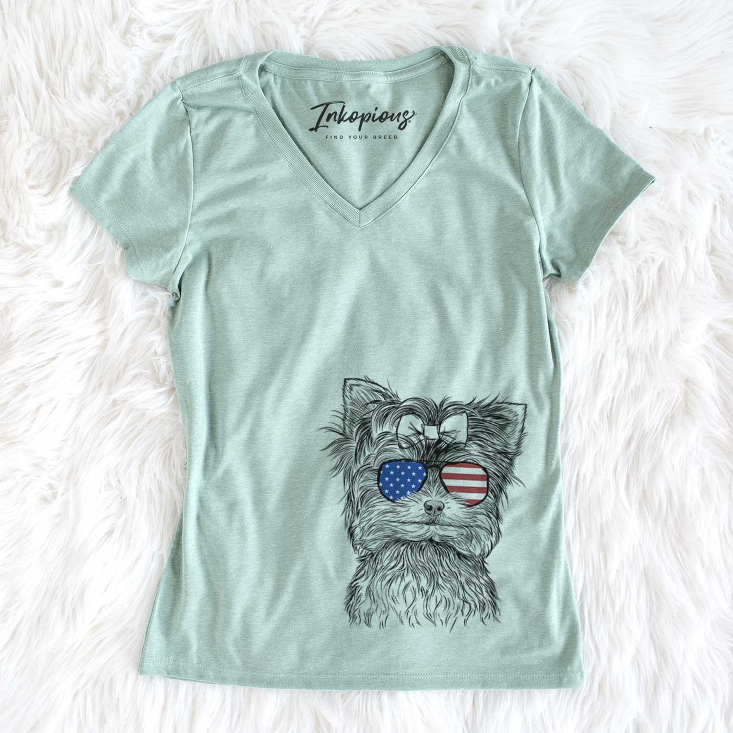 USA Cricket the Biewer Terrier - Women's Perfect V-neck Shirt