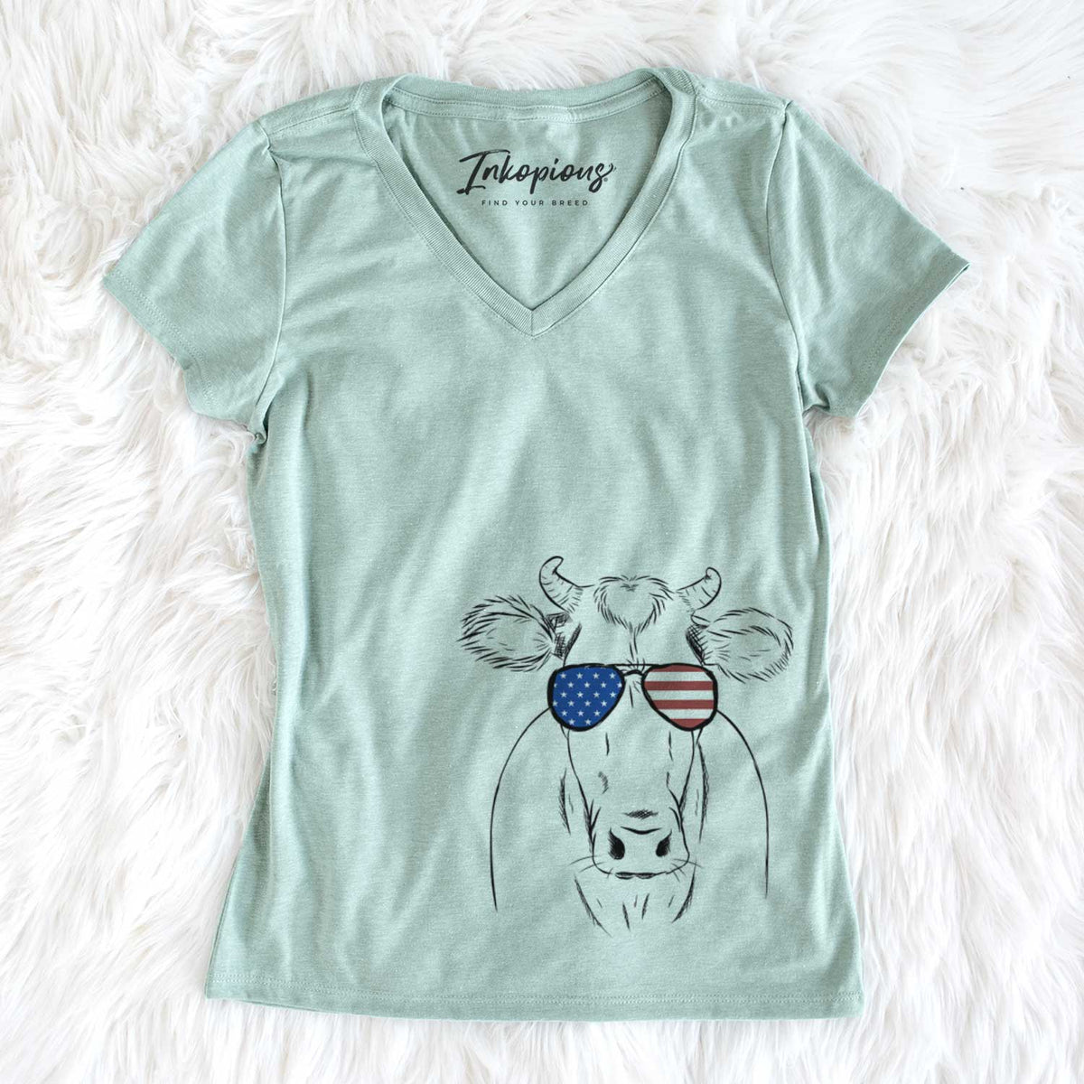 USA Cruz the Cow - Women's Perfect V-neck Shirt