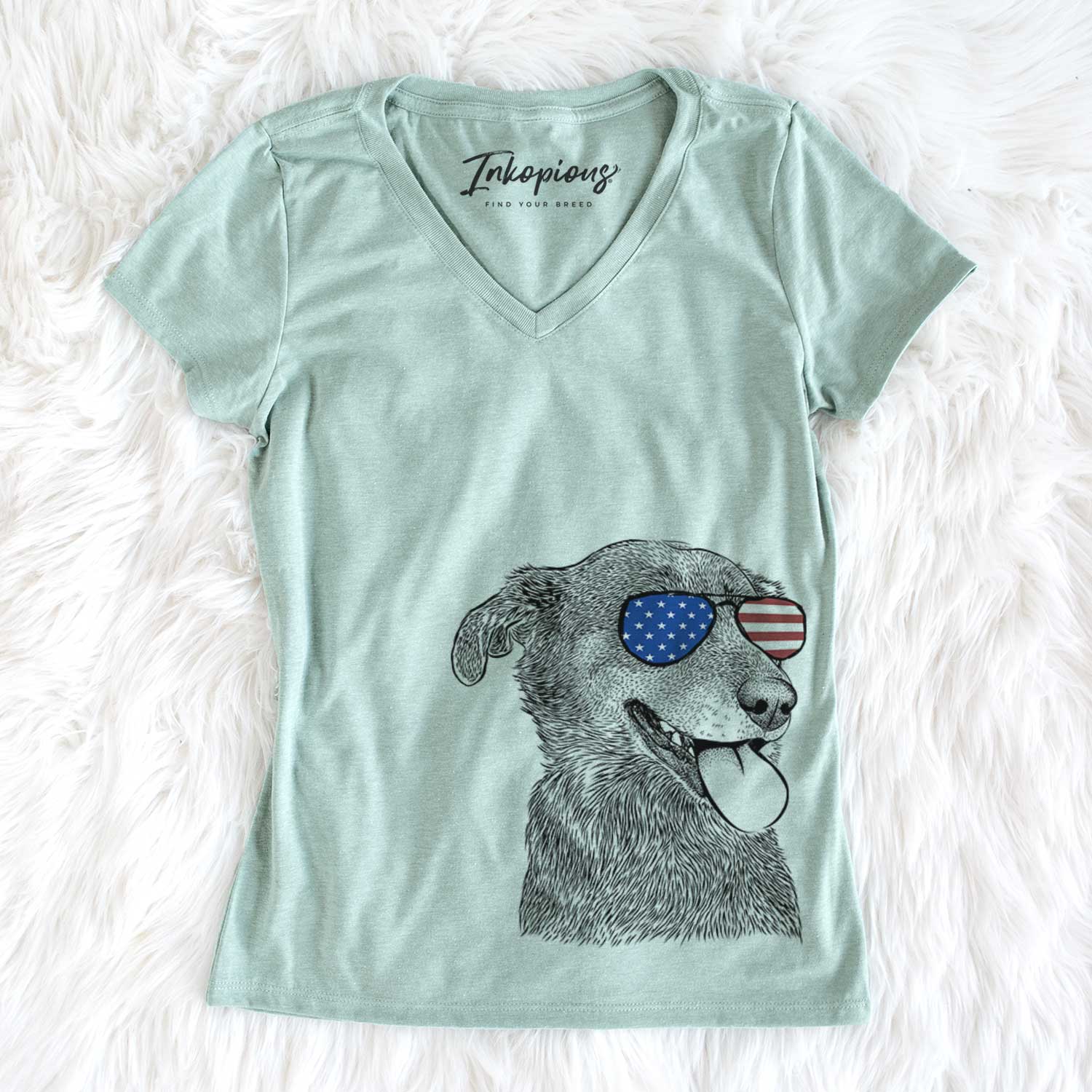 USA Daisy the Australian Shepherd Mix - Women's Perfect V-neck Shirt