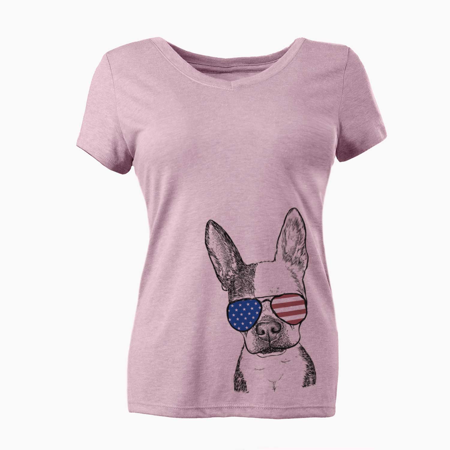 USA Daisy the Boston Terrier - Women's Perfect V-neck Shirt