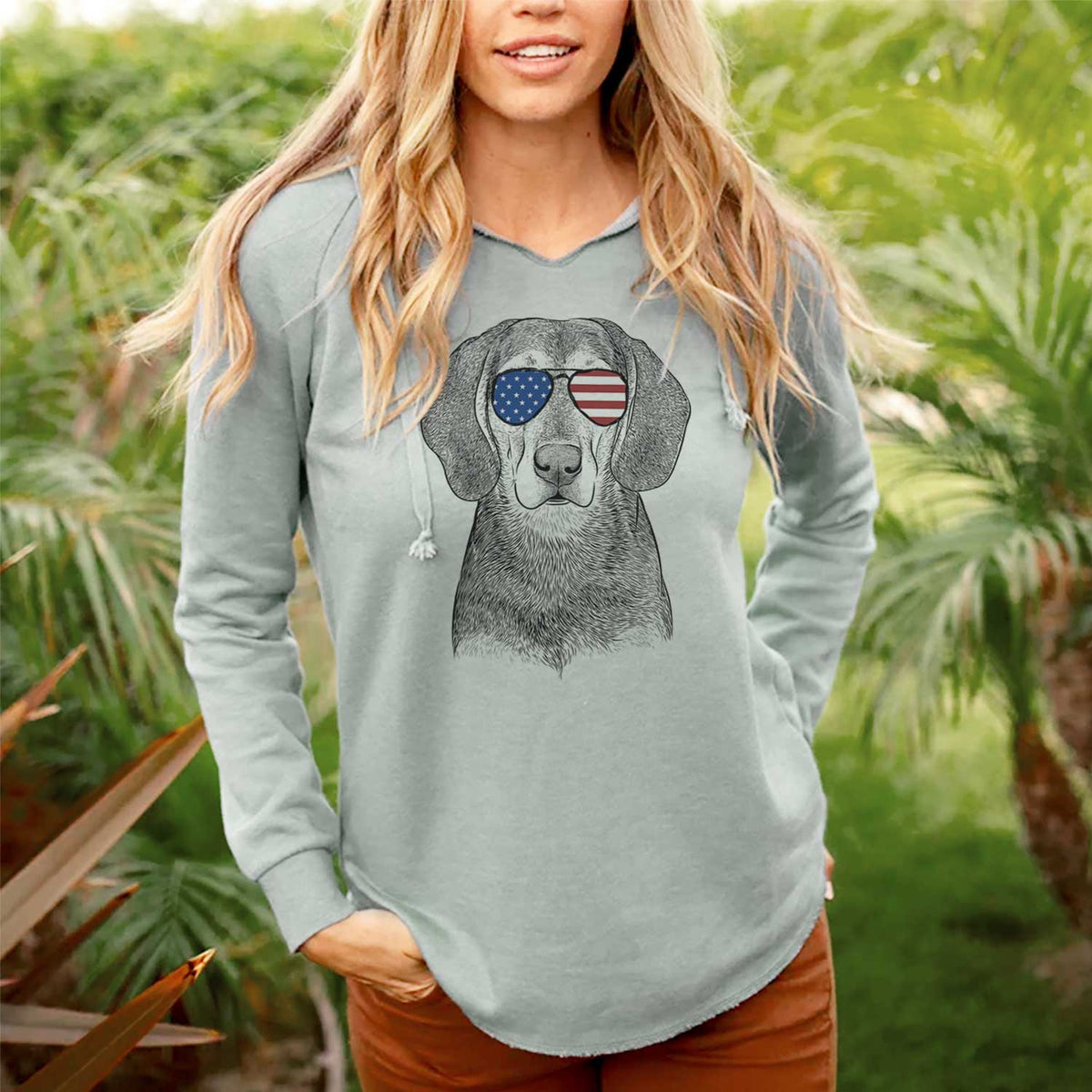USA Daisy the Hound Mix - Cali Wave Hooded Sweatshirt