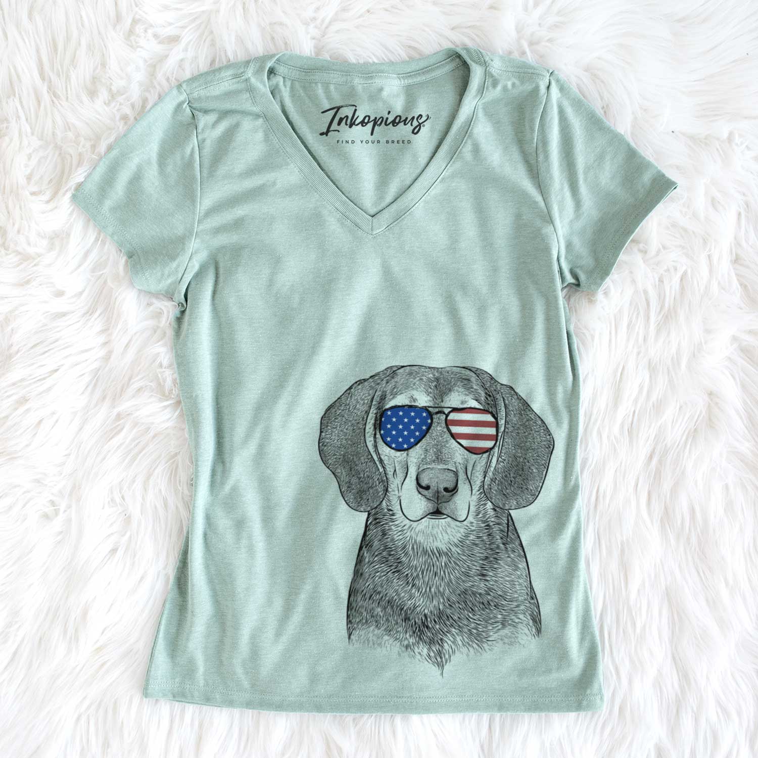 USA Daisy the Hound Mix - Women's Perfect V-neck Shirt