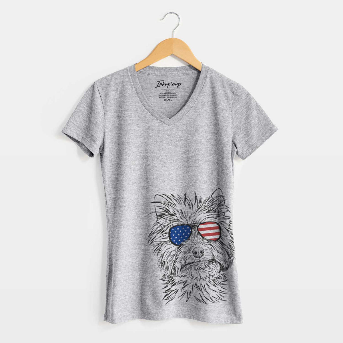 USA Dakota the Yorkshire Terrier - Women's Perfect V-neck Shirt