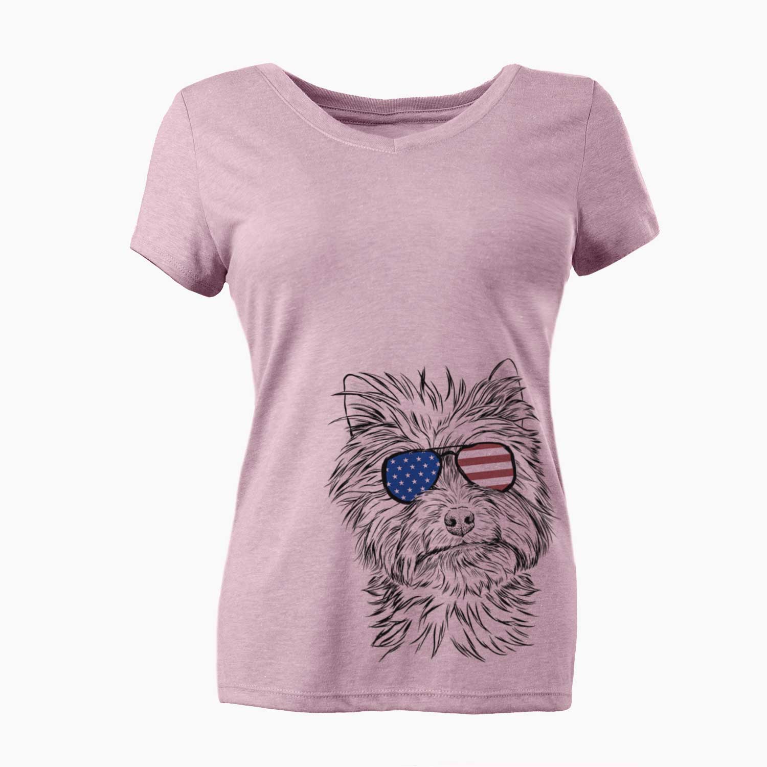 USA Dakota the Yorkshire Terrier - Women's Perfect V-neck Shirt