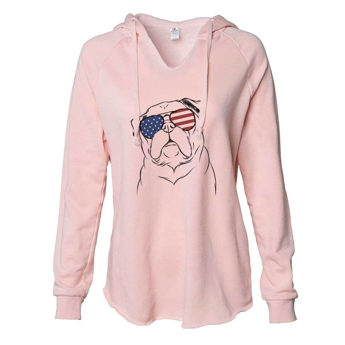 USA Darling Chloe the Pug - Cali Wave Hooded Sweatshirt