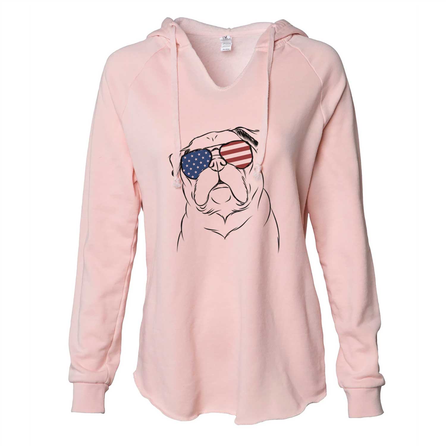 USA Darling Chloe the Pug - Cali Wave Hooded Sweatshirt