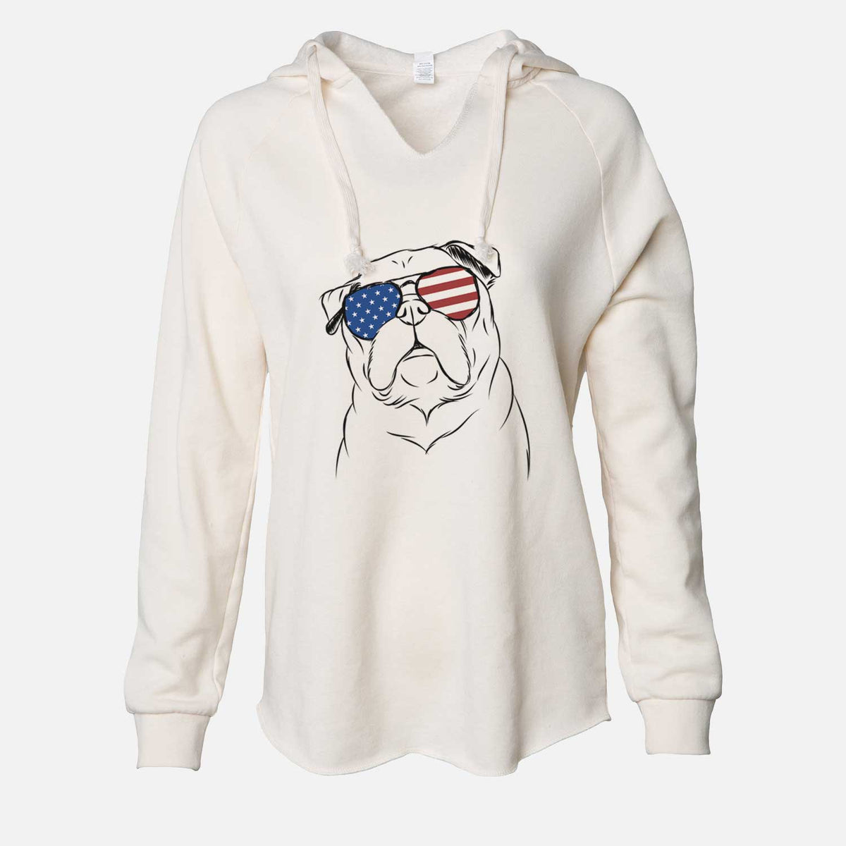 USA Darling Chloe the Pug - Cali Wave Hooded Sweatshirt