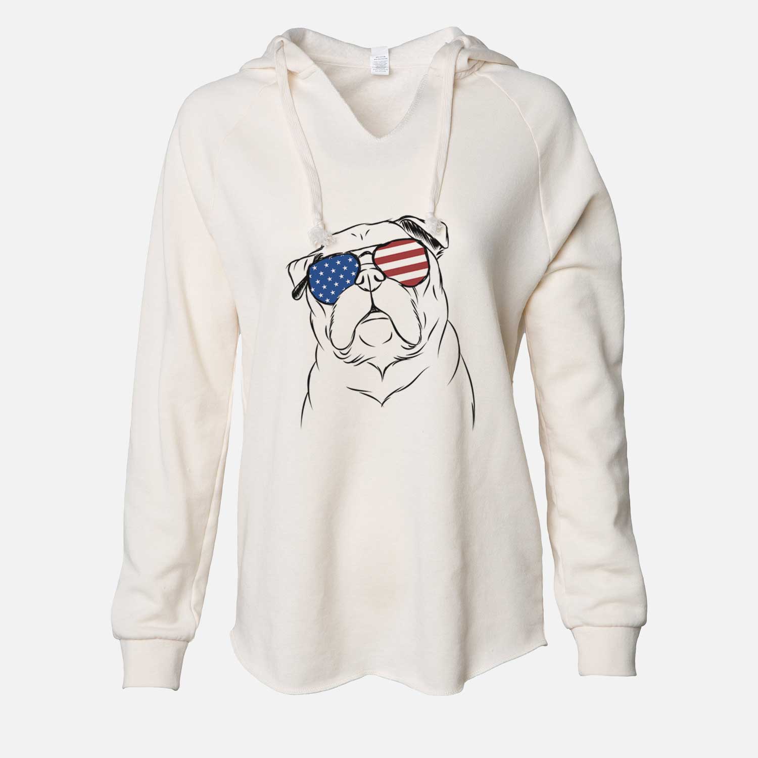 USA Darling Chloe the Pug - Cali Wave Hooded Sweatshirt