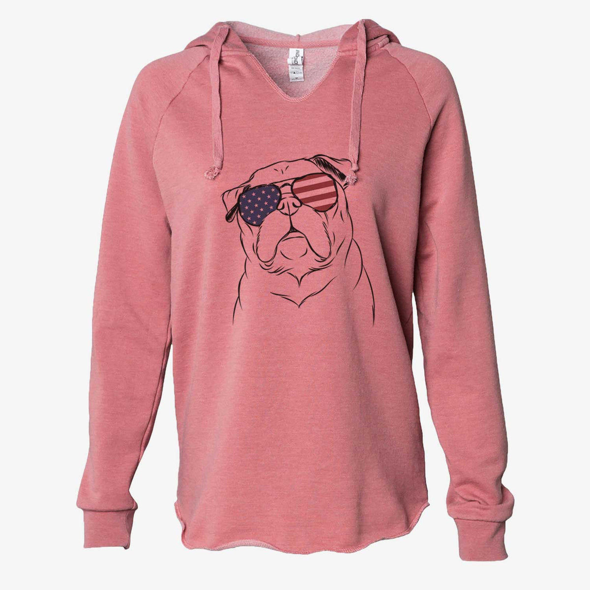 USA Darling Chloe the Pug - Cali Wave Hooded Sweatshirt