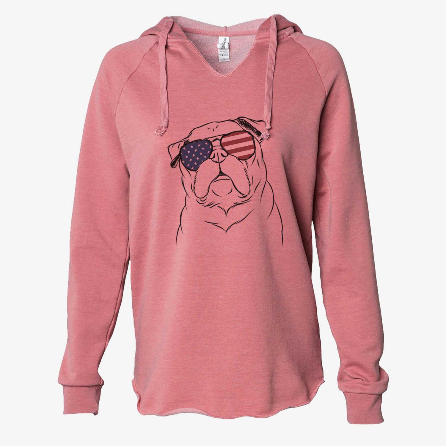 USA Darling Chloe the Pug - Cali Wave Hooded Sweatshirt