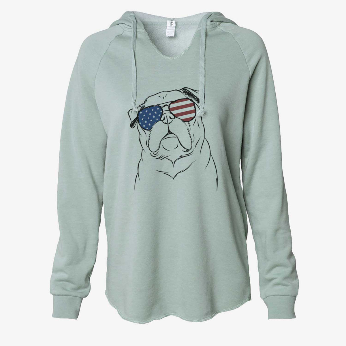 USA Darling Chloe the Pug - Cali Wave Hooded Sweatshirt