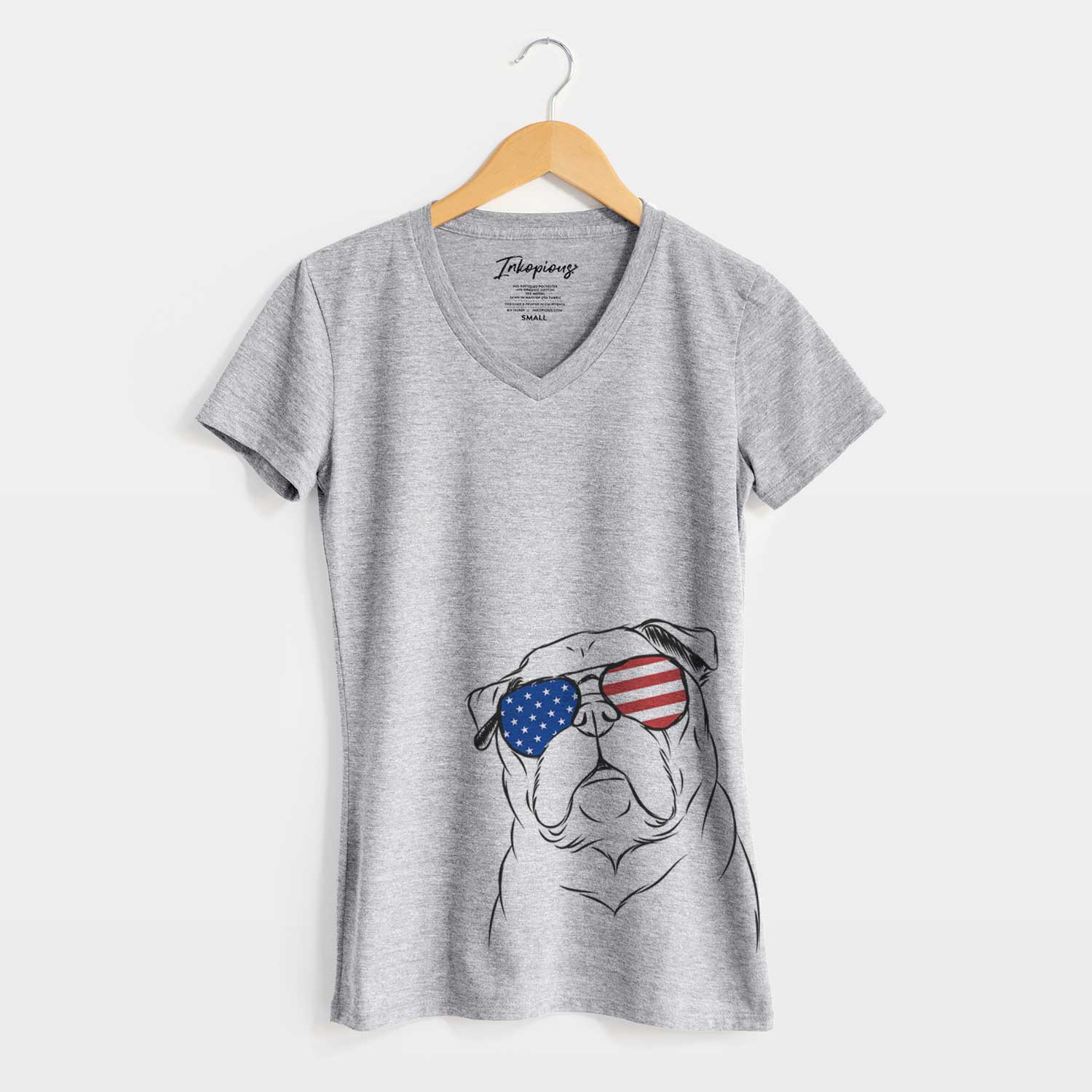 USA Darling Chloe the Pug - Women's Perfect V-neck Shirt