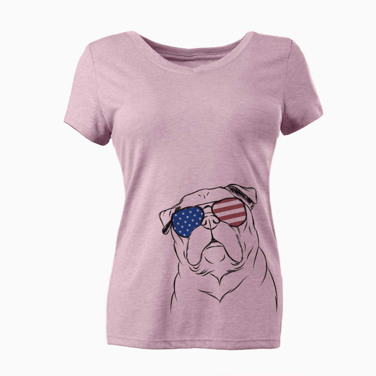 USA Darling Chloe the Pug - Women's Perfect V-neck Shirt