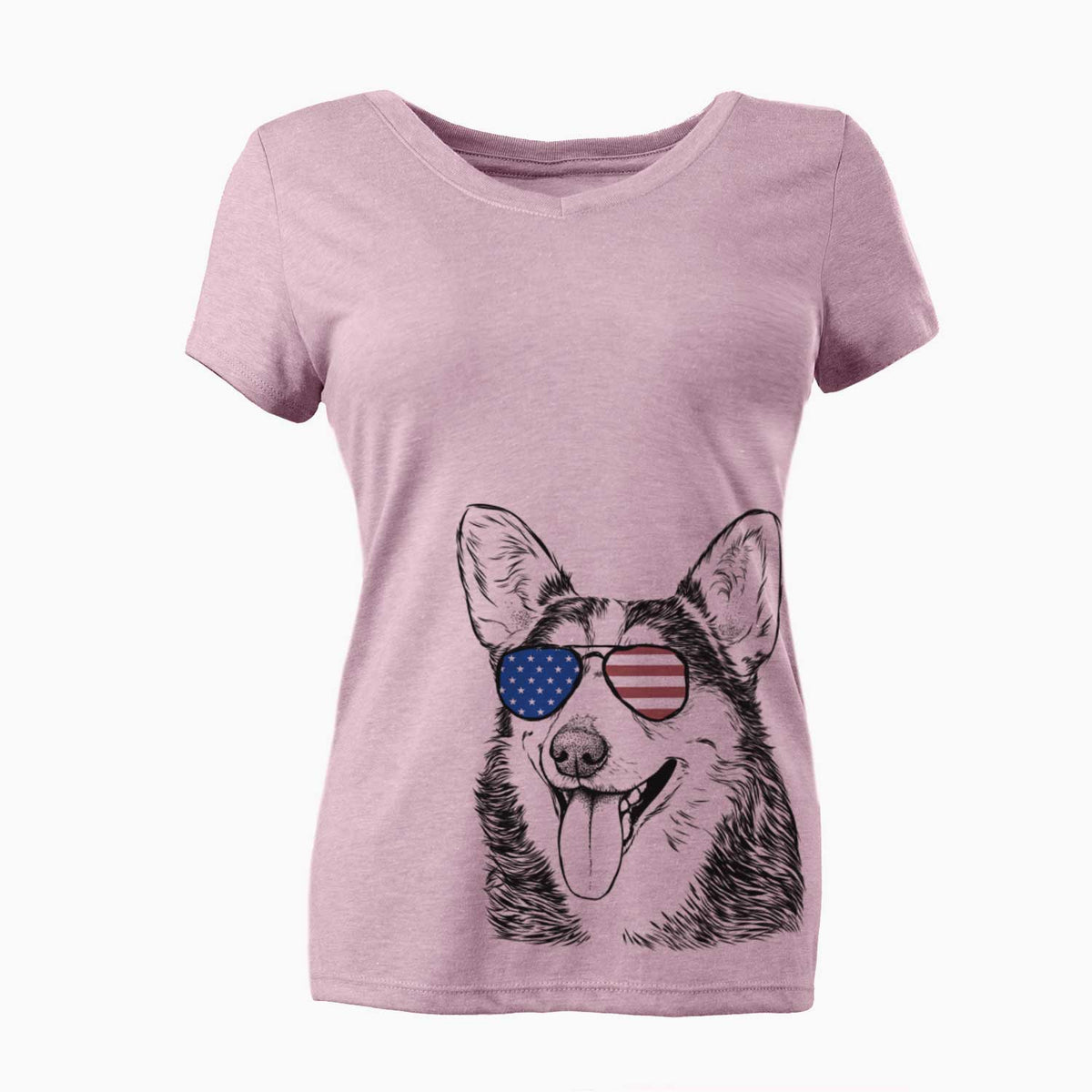 USA Darma the Corgi - Women's Perfect V-neck Shirt