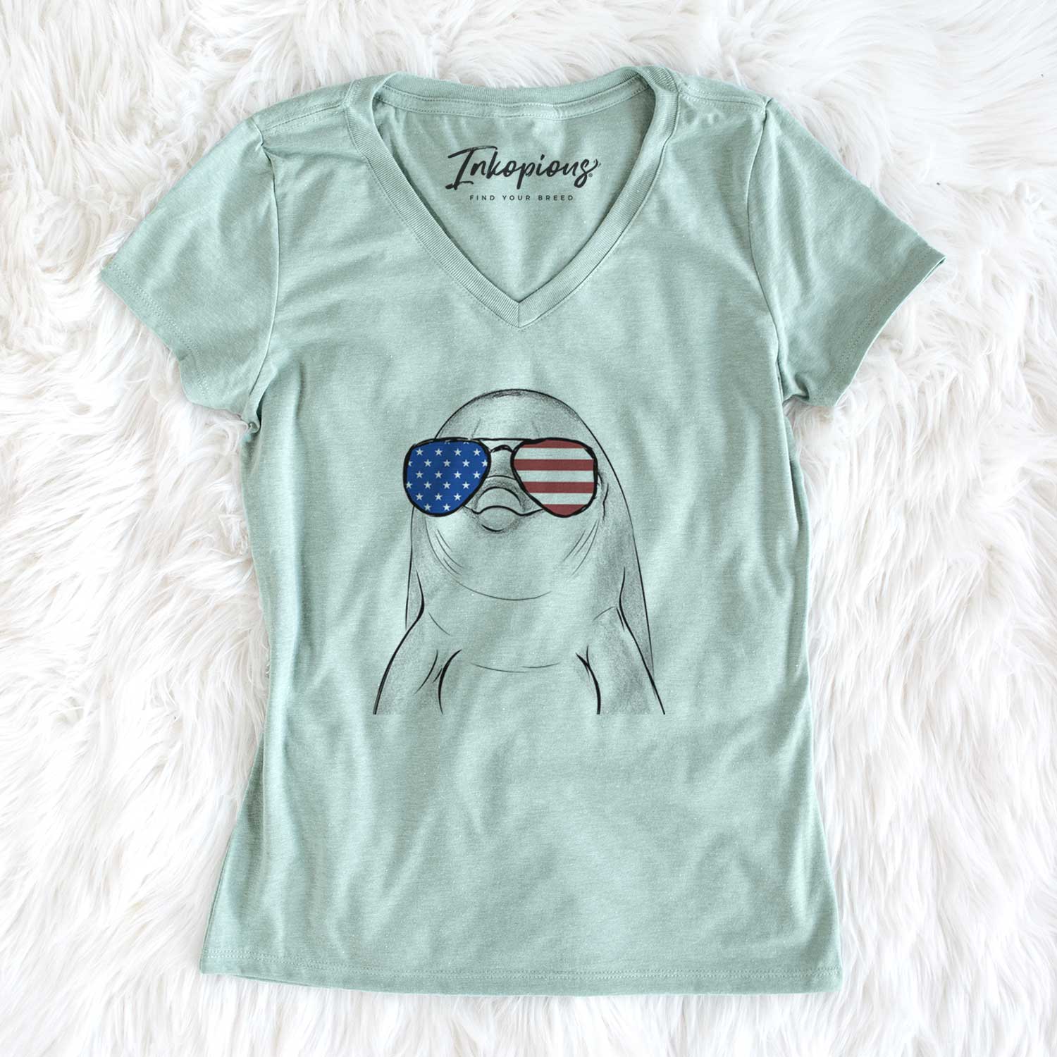 USA Dave the Dolphin - Women's Perfect V-neck Shirt