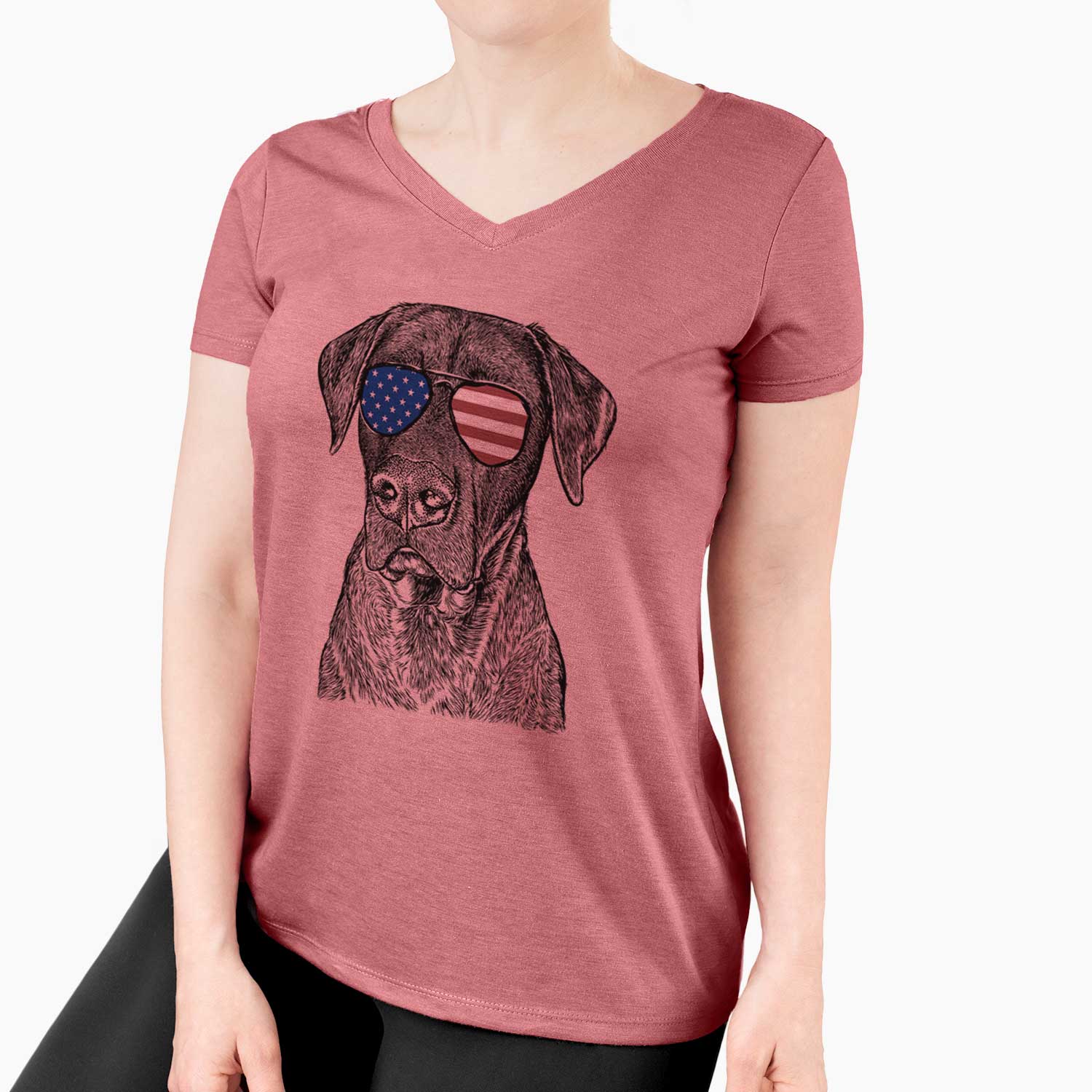 USA David the Boxador - Women's Perfect V-neck Shirt