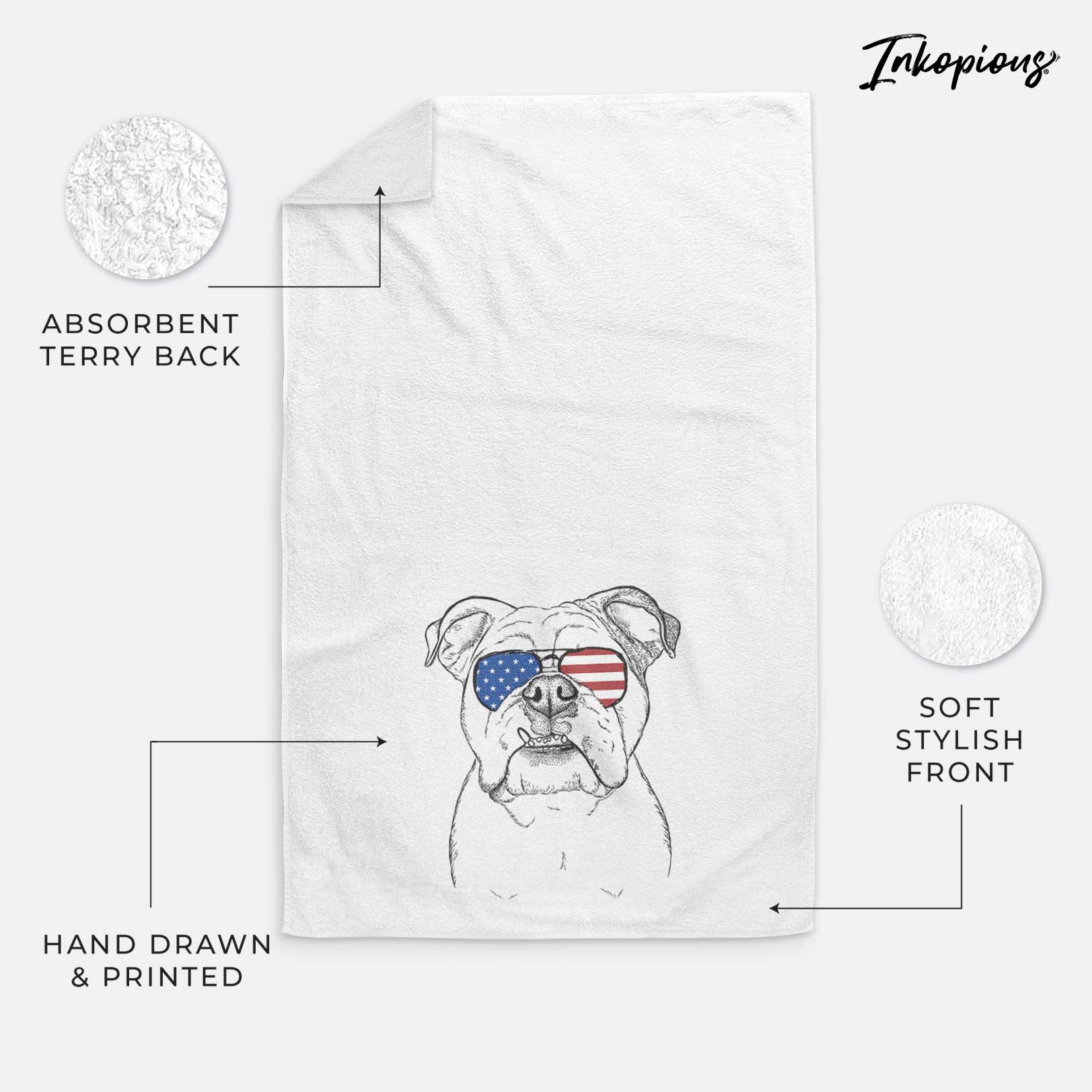 Dazy the English Bulldog Decorative Hand Towel