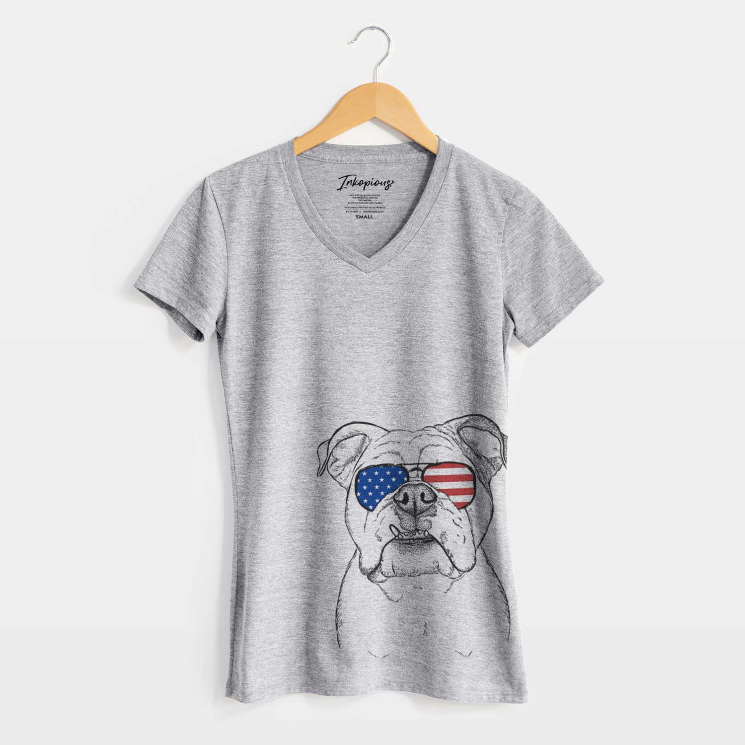 USA Dazy the English Bulldog - Women's Perfect V-neck Shirt