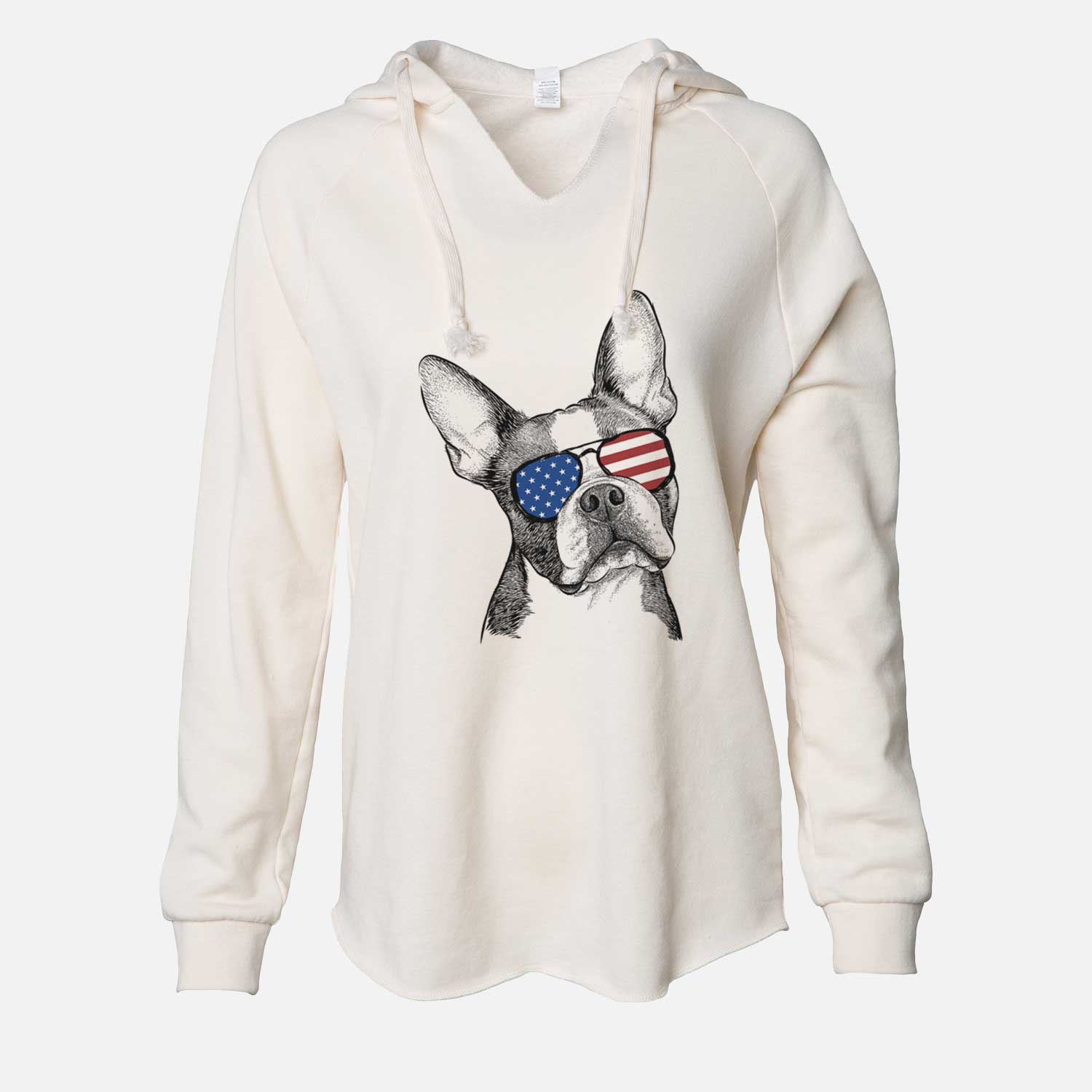 USA Dee Dee the Boston Terrier - Cali Wave Hooded Sweatshirt