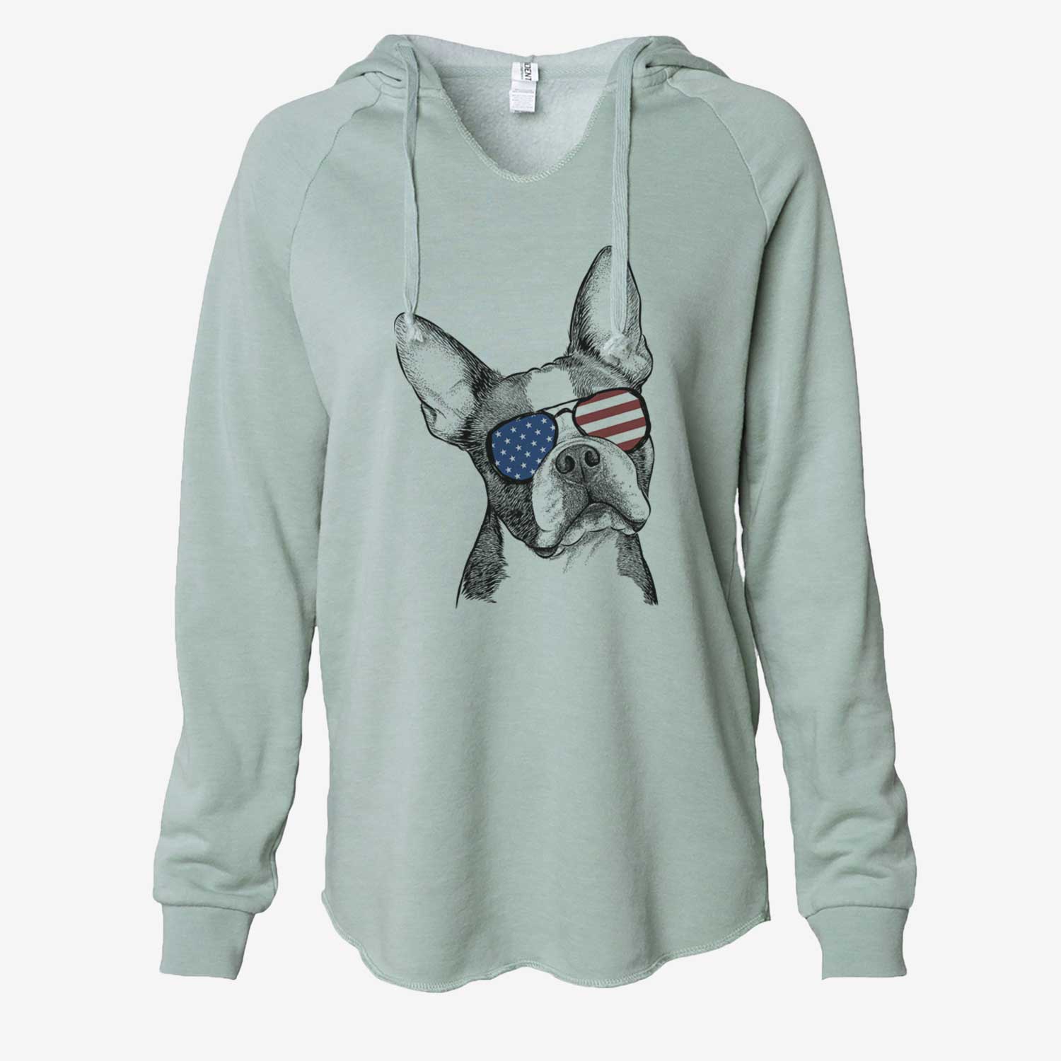 USA Dee Dee the Boston Terrier - Cali Wave Hooded Sweatshirt