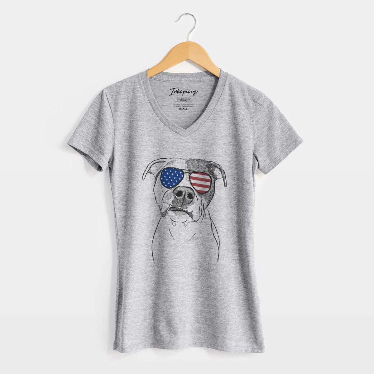 USA Dexter the Pitbull - Women&#39;s Perfect V-neck Shirt