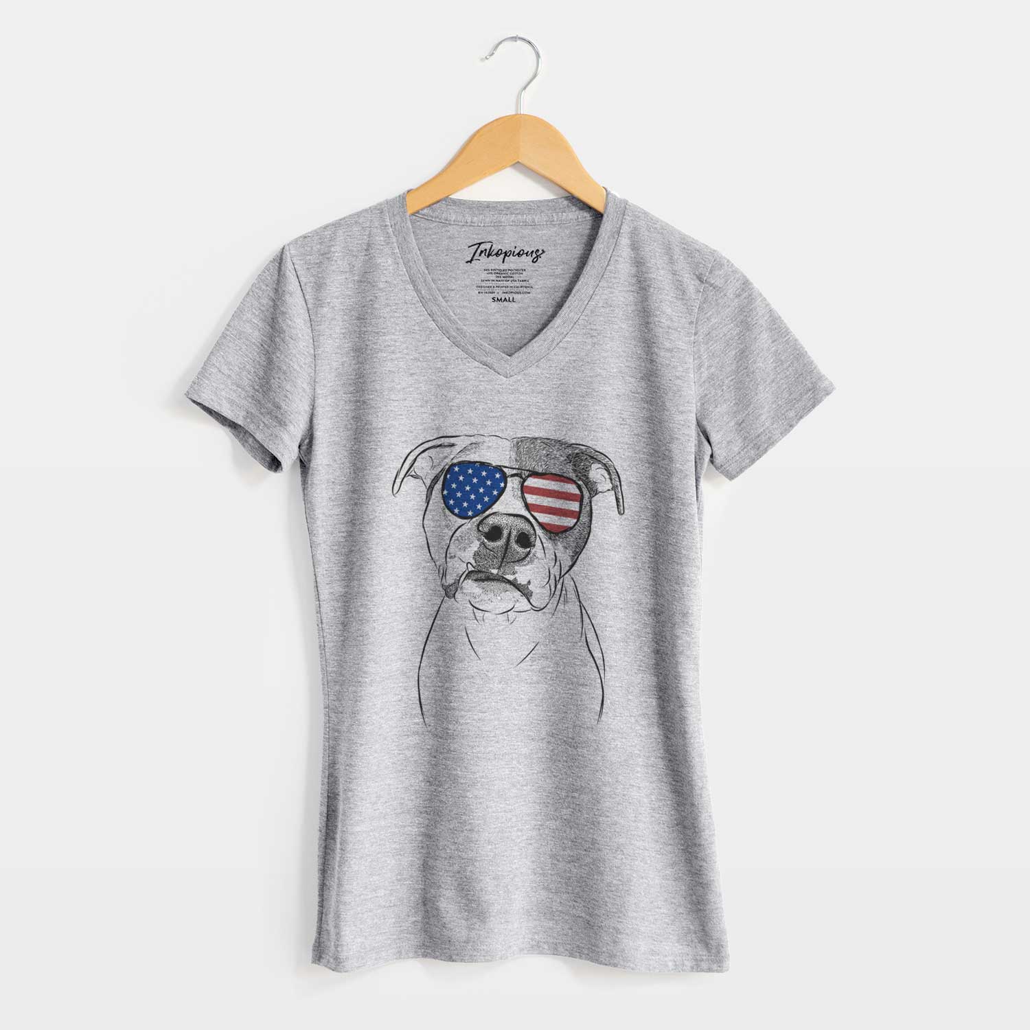 USA Dexter the Pitbull - Women's Perfect V-neck Shirt