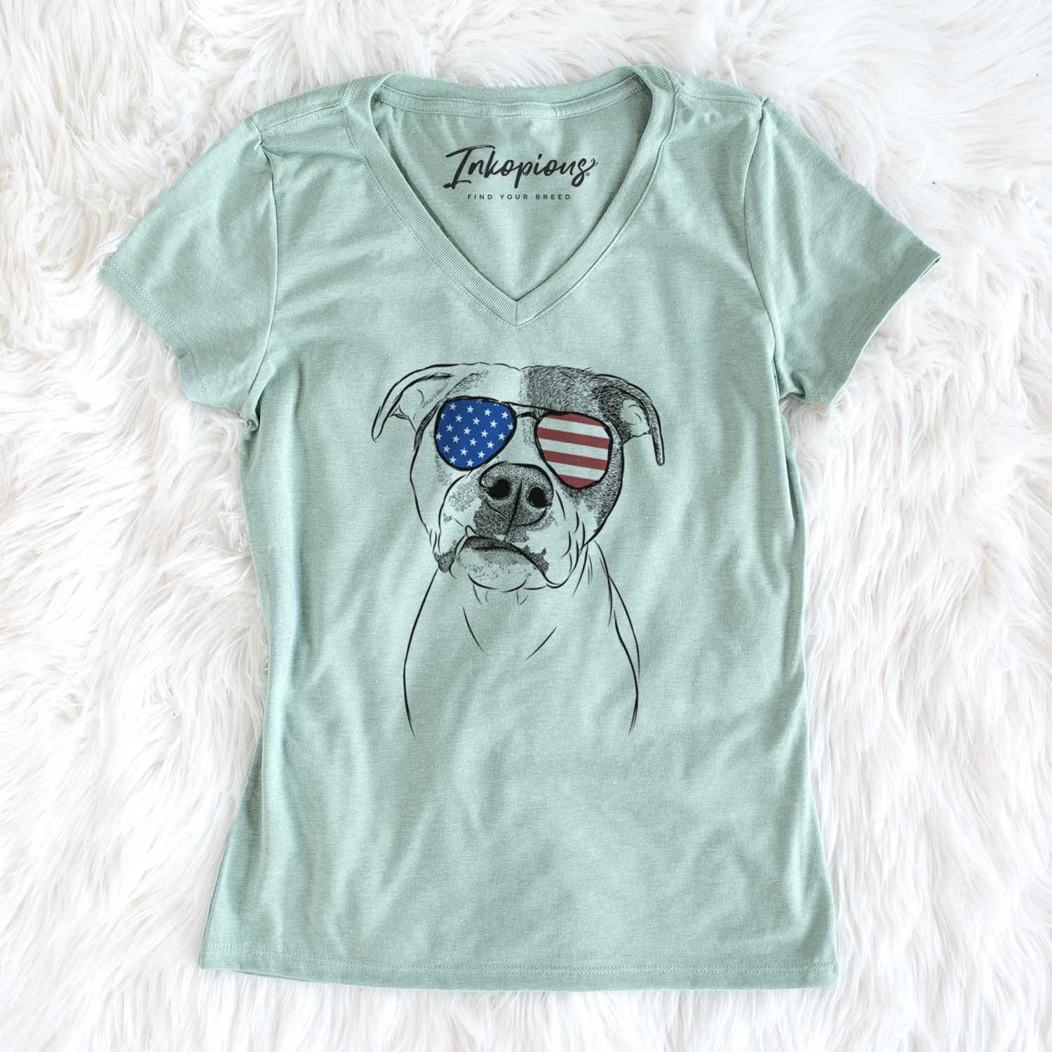 USA Dexter the Pitbull - Women's Perfect V-neck Shirt