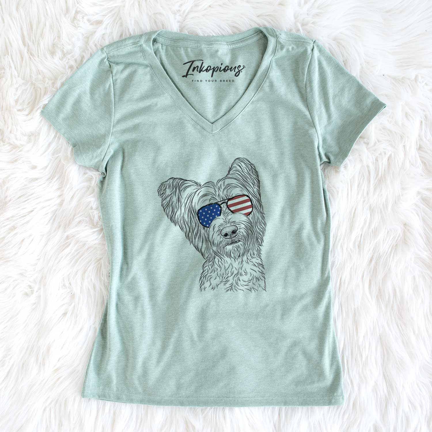 USA Dexter the Terrier Mix - Women's Perfect V-neck Shirt