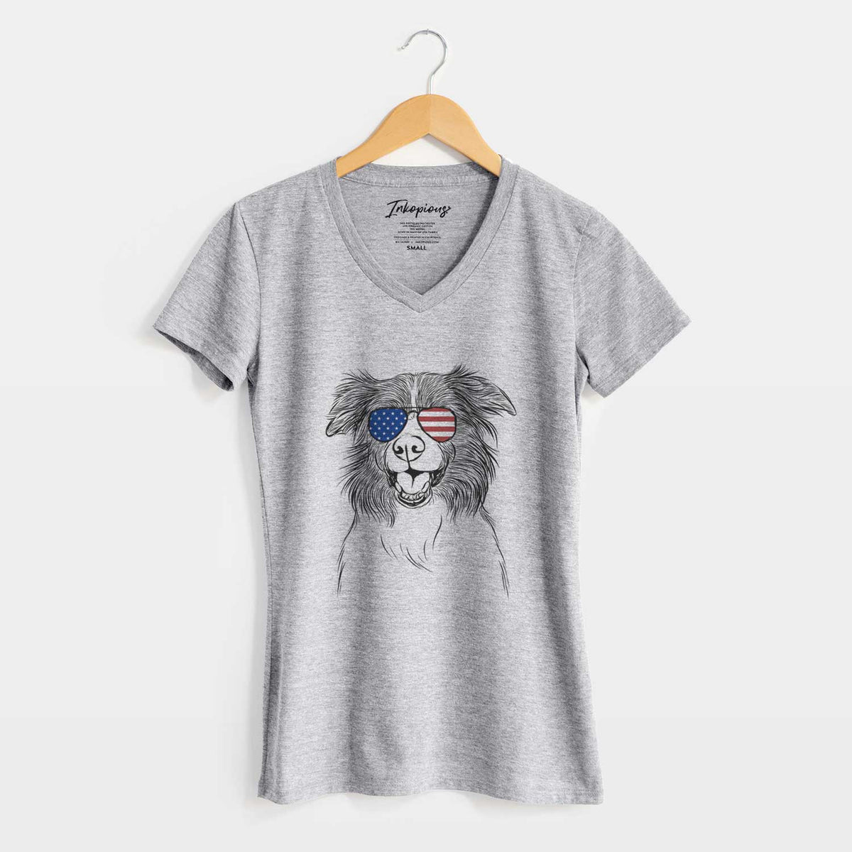 USA Dizzy the Border Collie - Women&#39;s Perfect V-neck Shirt