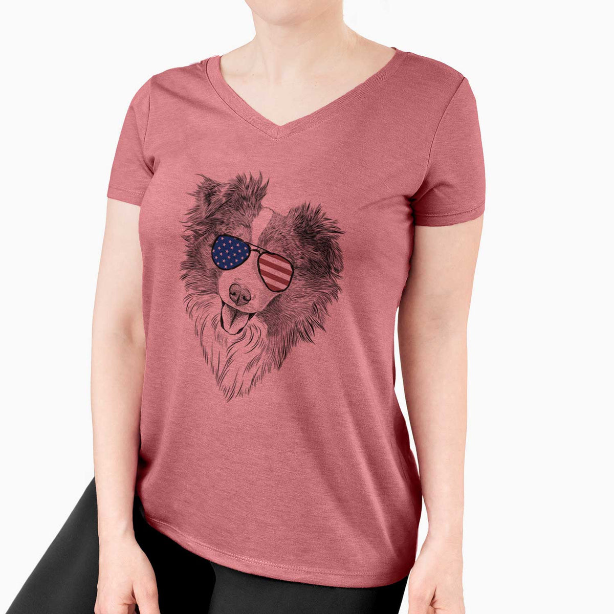 USA Doc the Mini Aussie - Women's Perfect V-neck Shirt