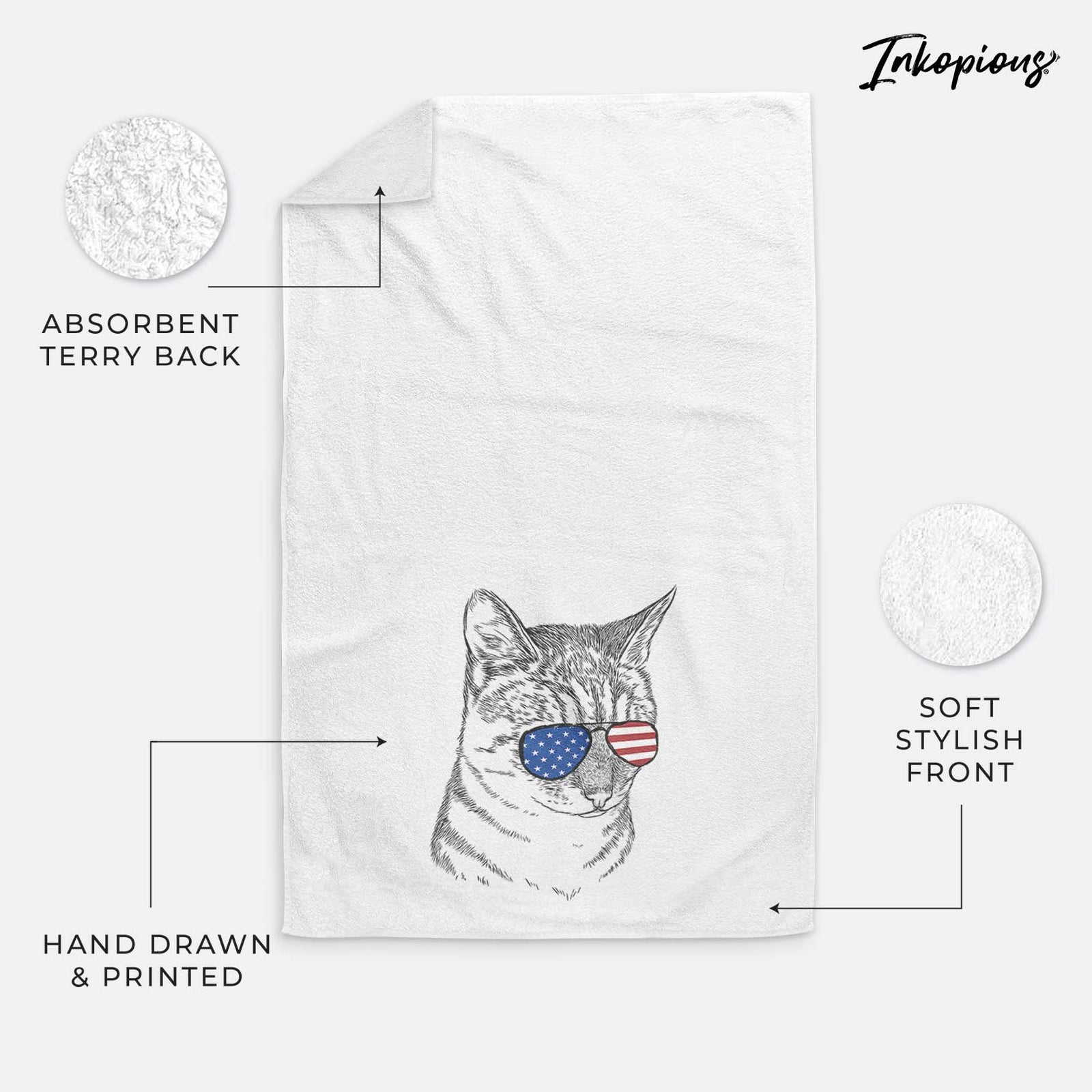 Dora the Tabby Cat Decorative Hand Towel