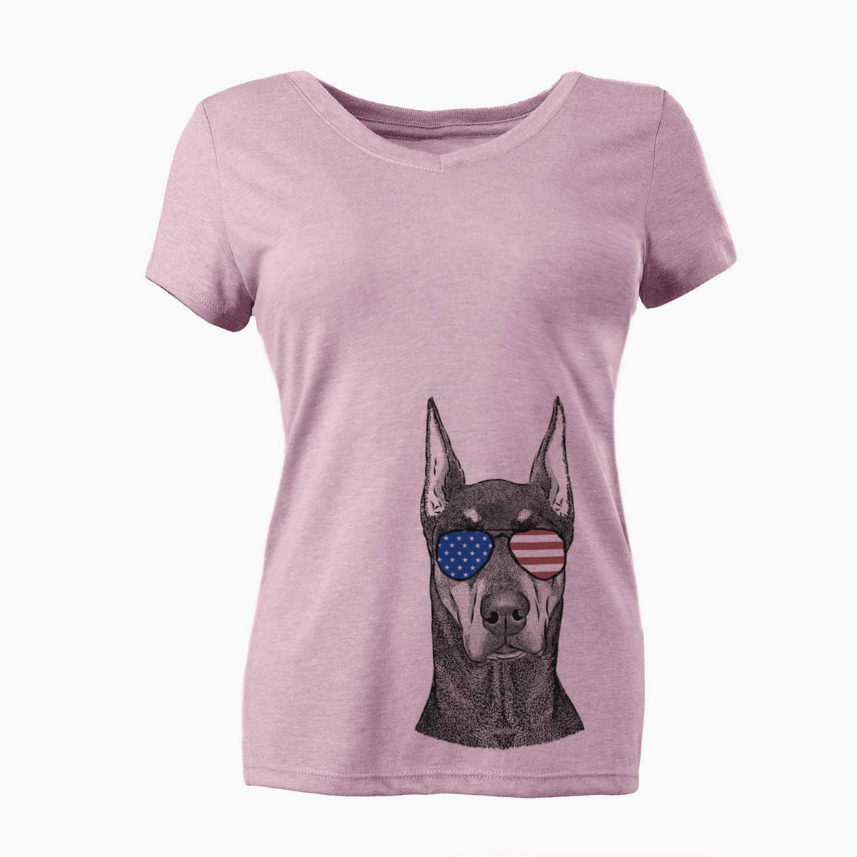 USA Drake the Doberman Pinscher - Women's Perfect V-neck Shirt