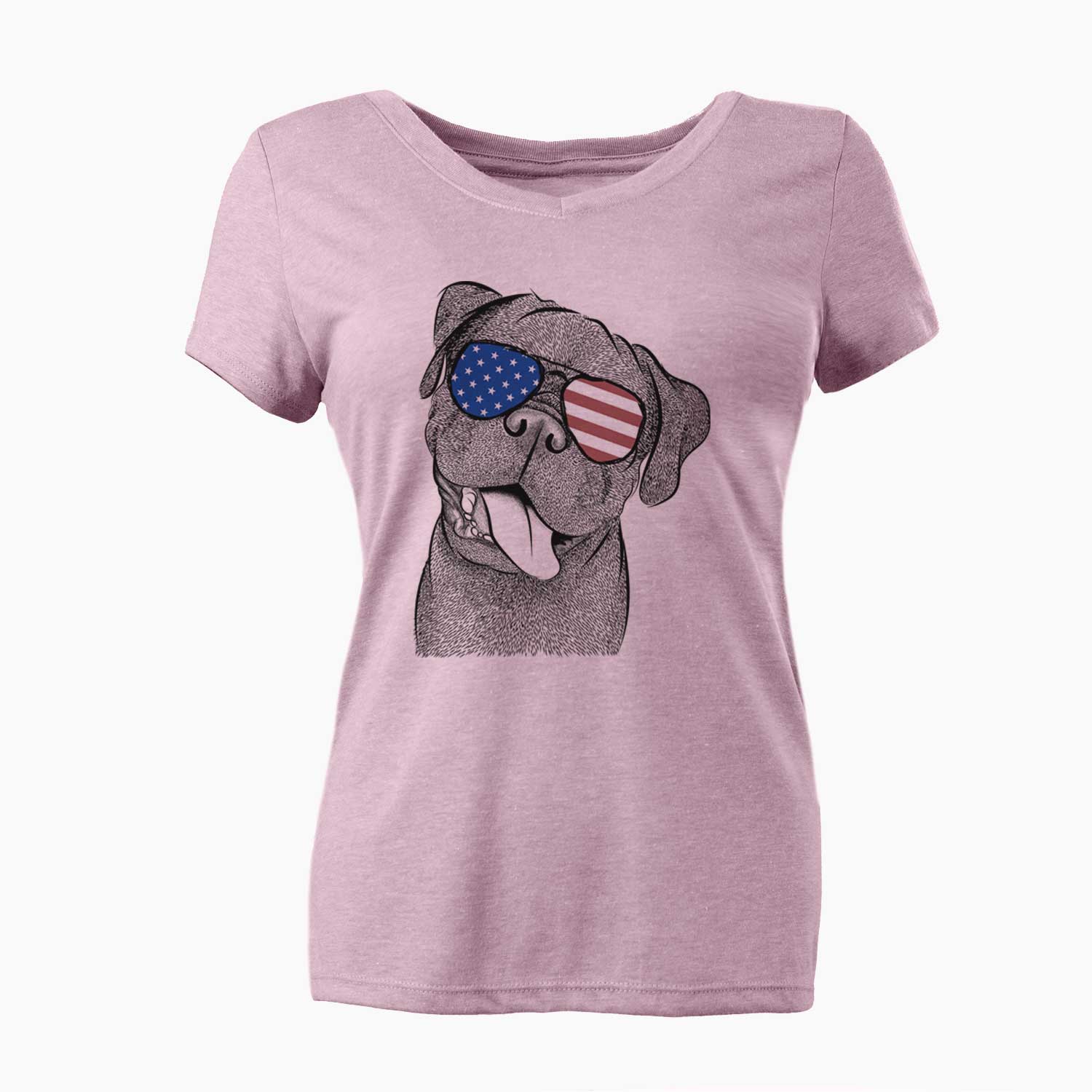 USA Dudley Danger the Pug - Women's Perfect V-neck Shirt