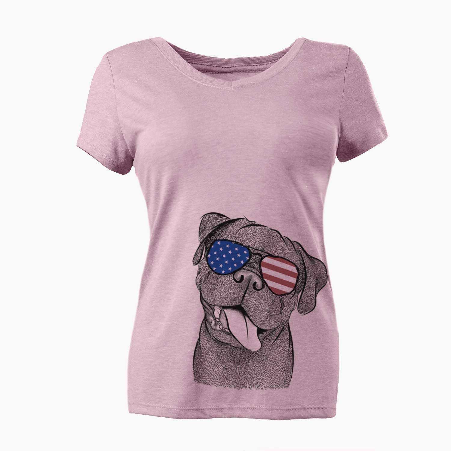 USA Dudley Danger the Pug - Women's Perfect V-neck Shirt