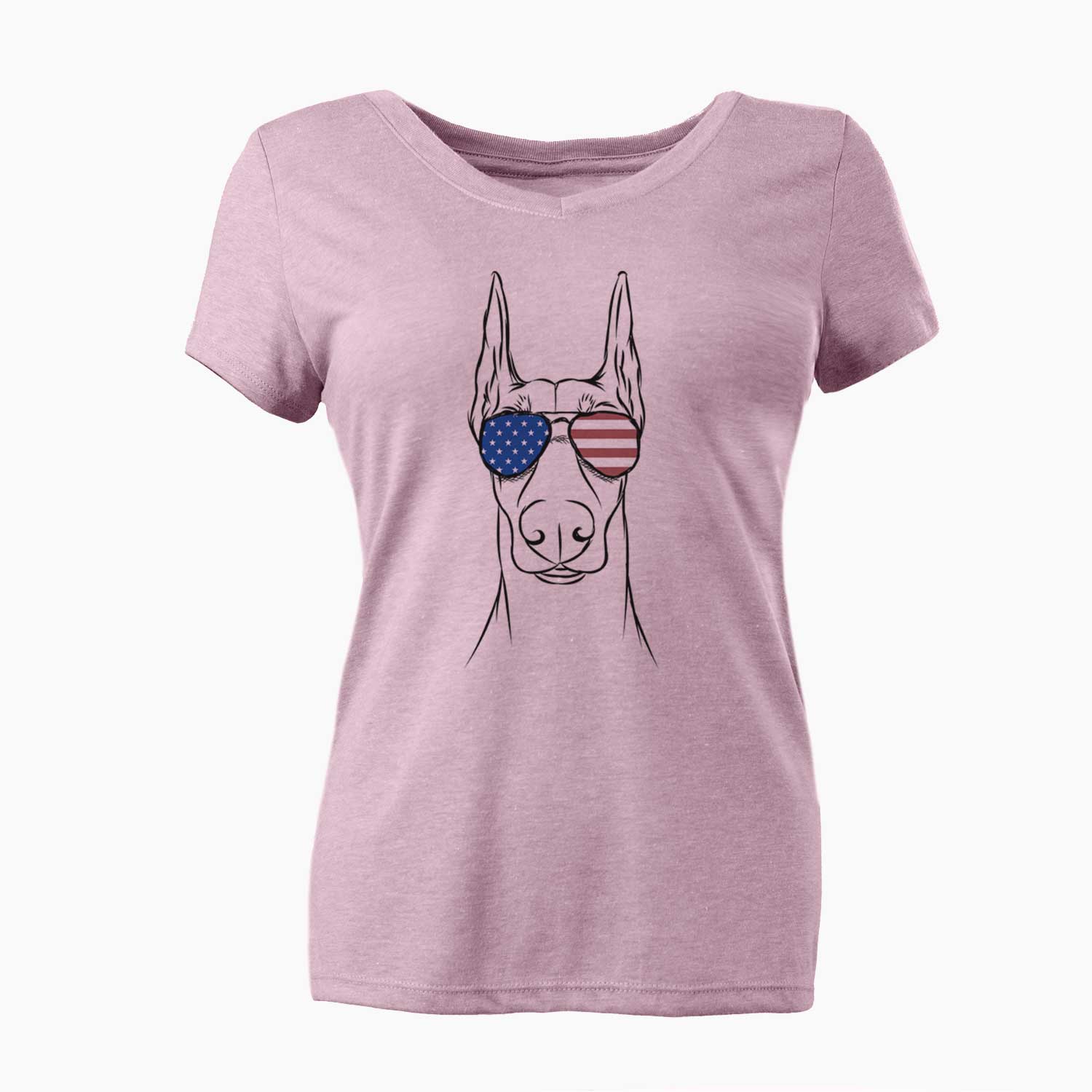 USA Duke the Doberman Pinscher - Women's Perfect V-neck Shirt